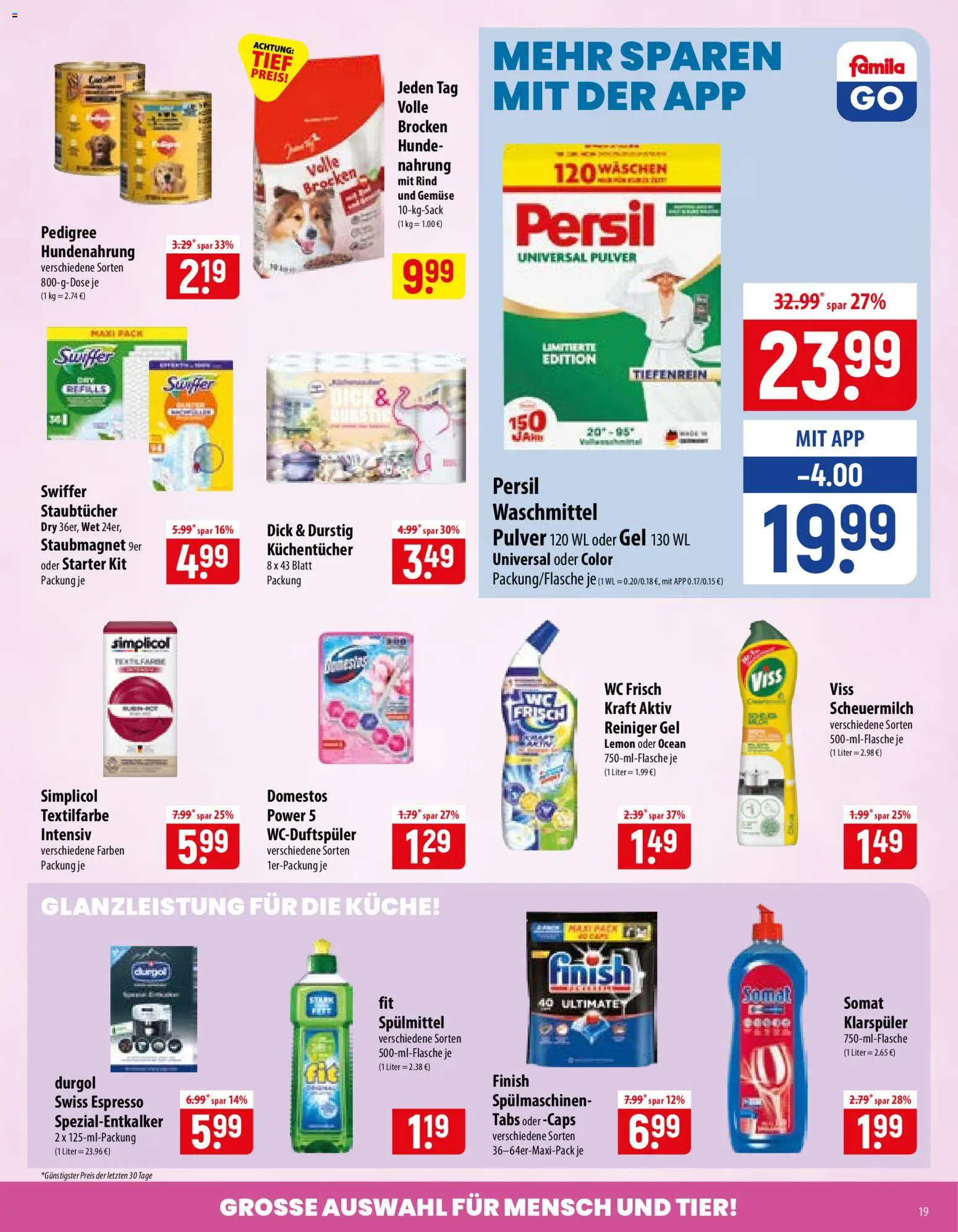 Famila Prospekt – gültig ab 14.09.2026 | Seite: 19 | Produkte: Finish, Gemüse, Waschmittel, Swiffer