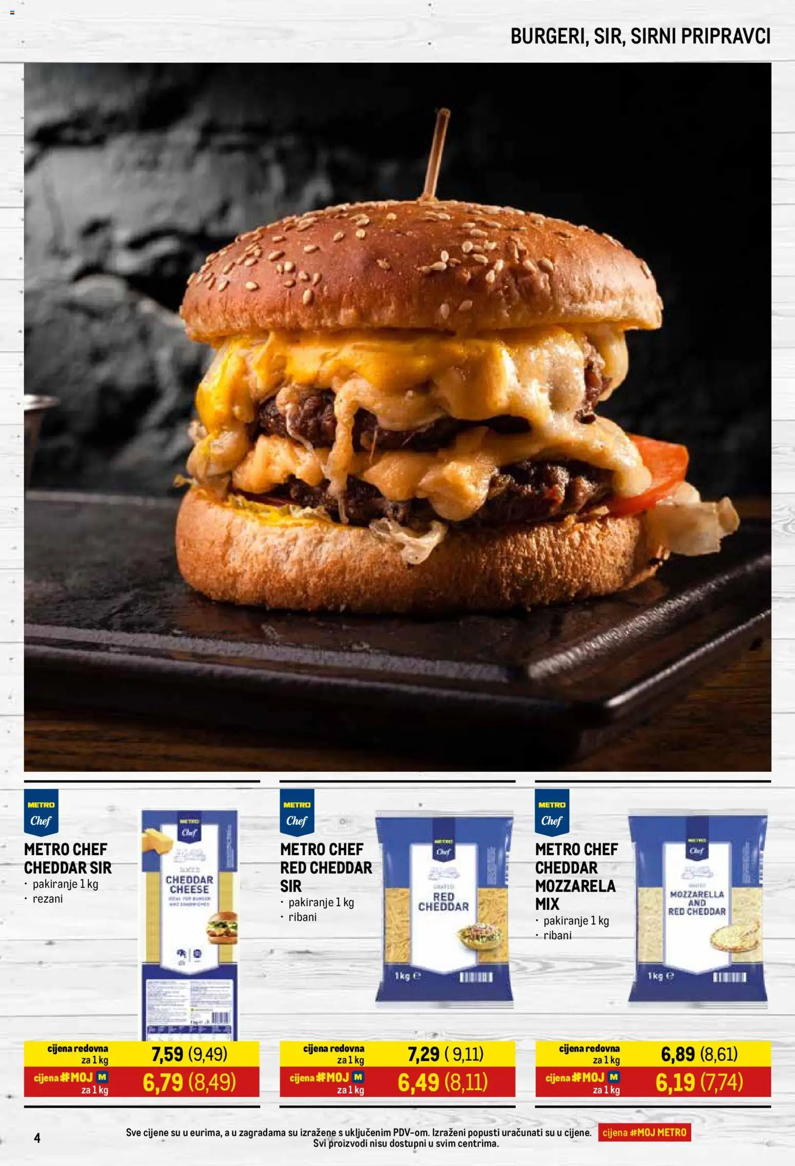 Metro katalog | vrijedi od 01.10.2026 | Stranica: 4 | Proizvodi: Cheddar, Mozzarella, Sir