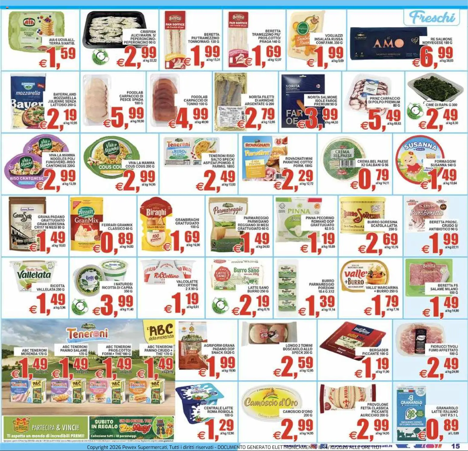 Volantino Pewex del 14/10/2026 | Pagina: 15 | Prodotti: Carpaccio, Peperoncino, The, Tonno
