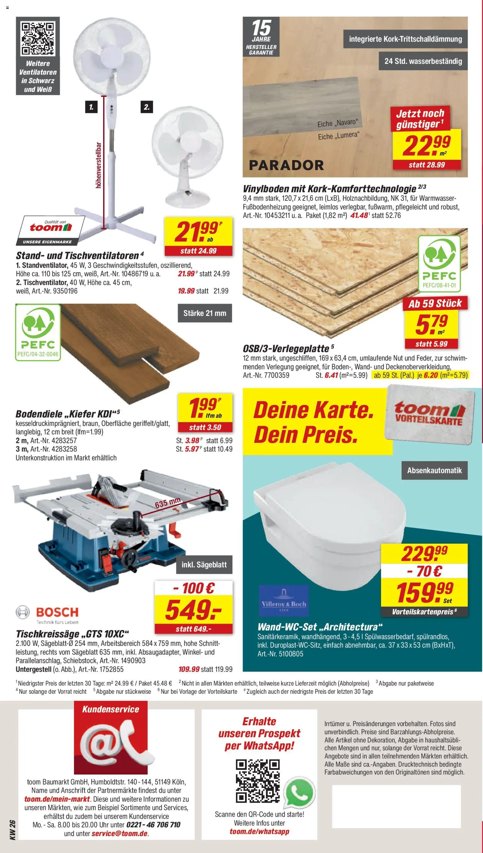Toom Baumarkt Prospekt – gültig ab 20.06.2026 | Seite: 22 | Produkte: Bosch, Uhr