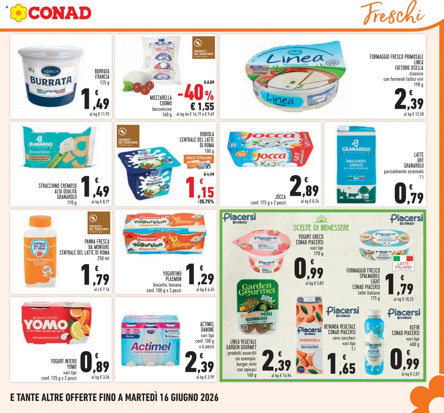 Volantino Conad del 04.06.2026 | Pagina: 11 | Prodotti: Yogurt greco, Yogurt, Panna, Spinaci