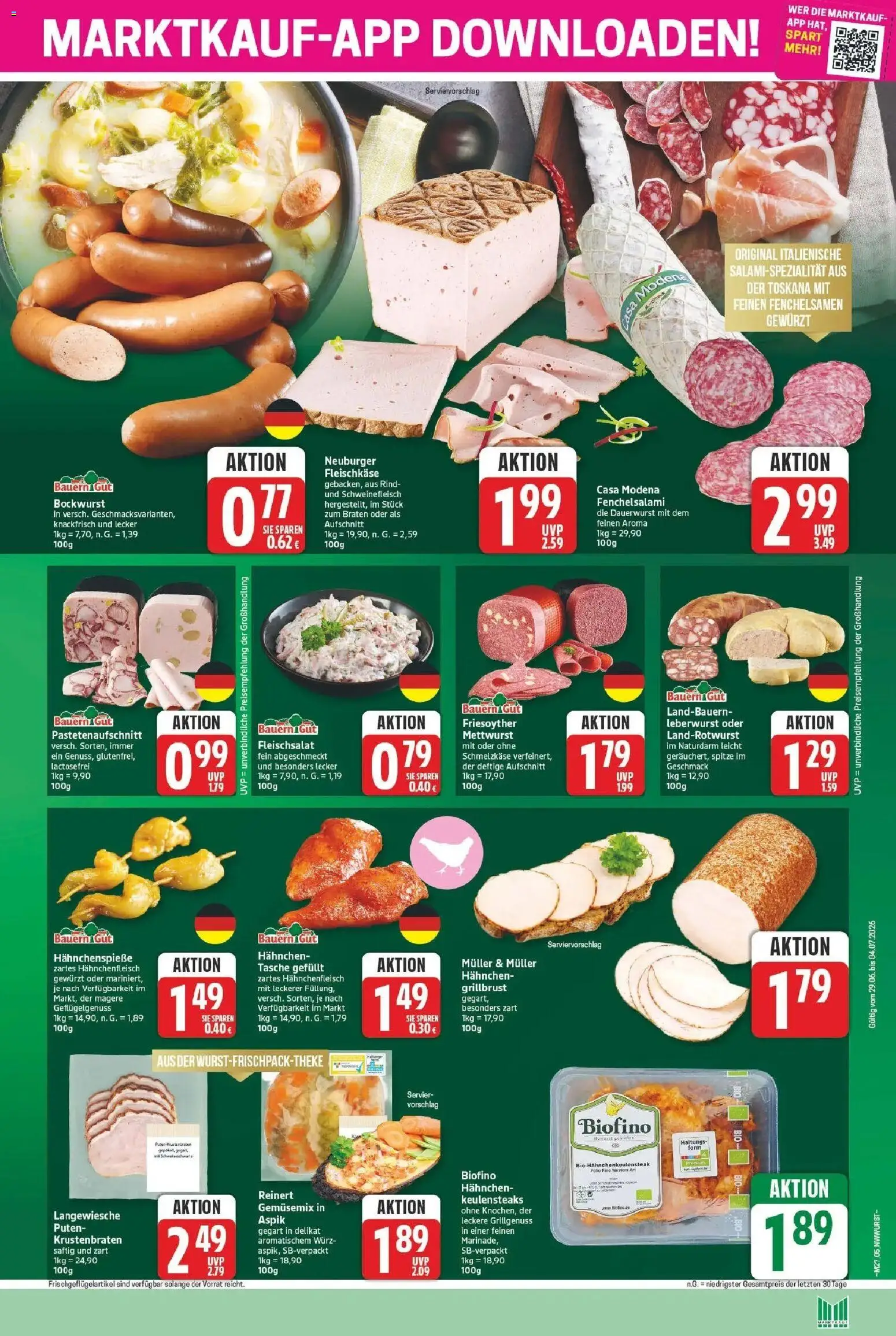 Marktkauf - Wochenangebote – gültig ab 28.06.2026 | Seite: 5 | Produkte: Tasche, Hahnchen, Krustenbraten, Schweinefleisch