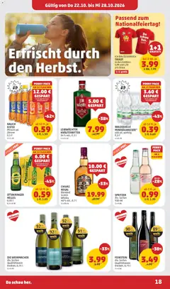 Penny Markt Flugblatt ab 22.10.2026 gültig | Seite: 18 | Produkte: Zitrone, Pfirsich, Regal, Wein
