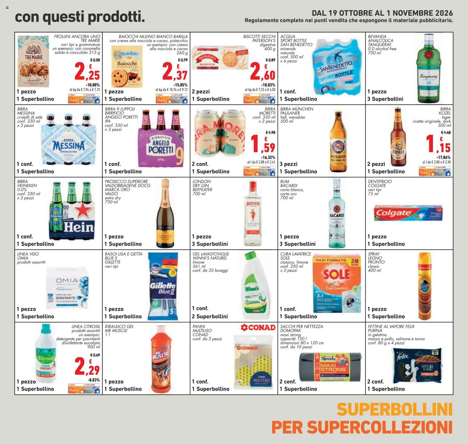 Volantino Conad del 22/10/2026 | Pagina: 27 | Prodotti: Birra Kozel, Biscotti, Limone, Lavatrice