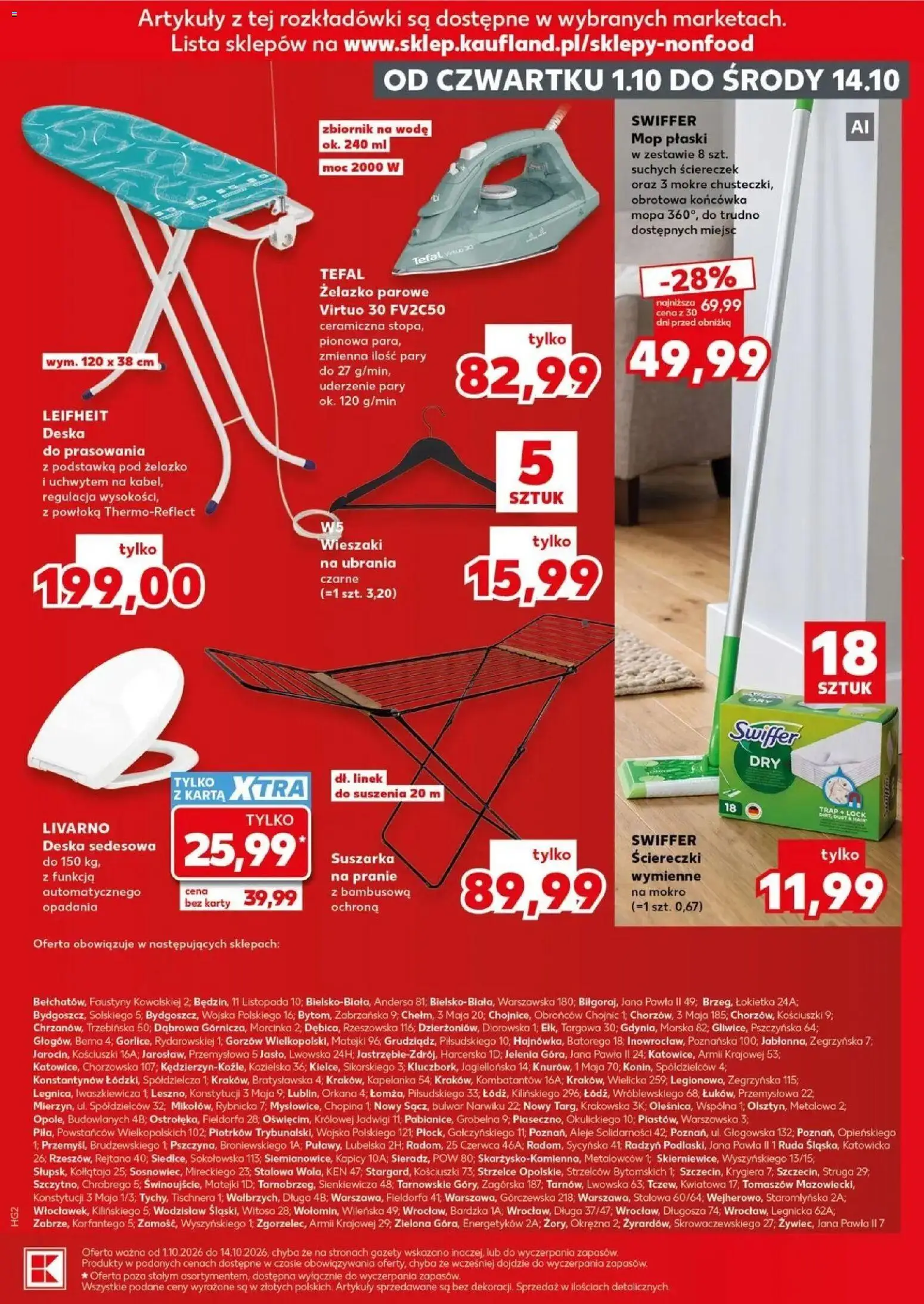 Kaufland gazetka - Złap Okazje od 01.10.2026 - od jutra PDF | Strona: 17 | Produkty: Ubrania, Suszarka, Deska do prasowania, Swiffer