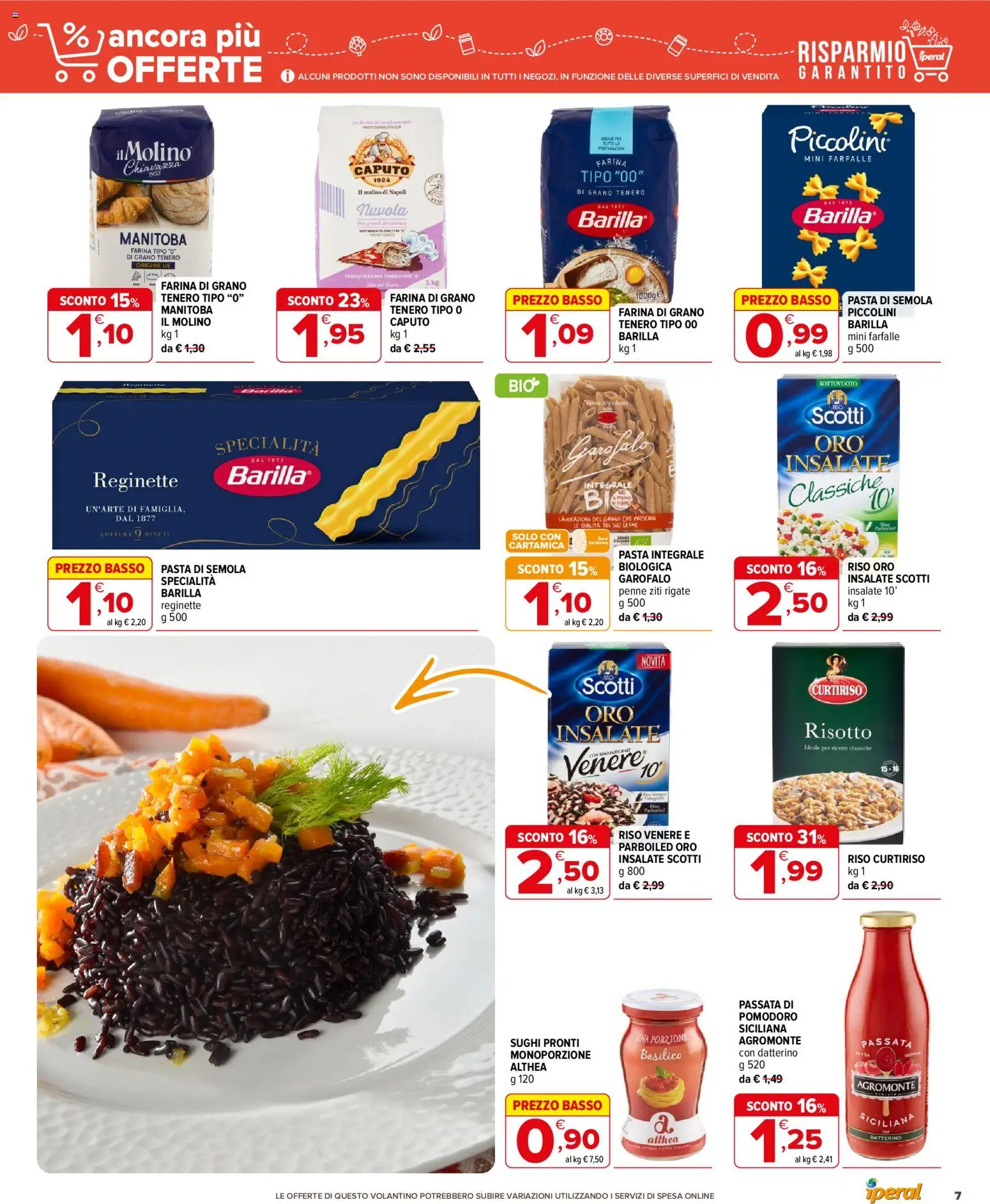 Volantino Iperal del 04.06.2026 | Pagina: 7 | Prodotti: Farina, Basilico, Passata di pomodoro, Penne