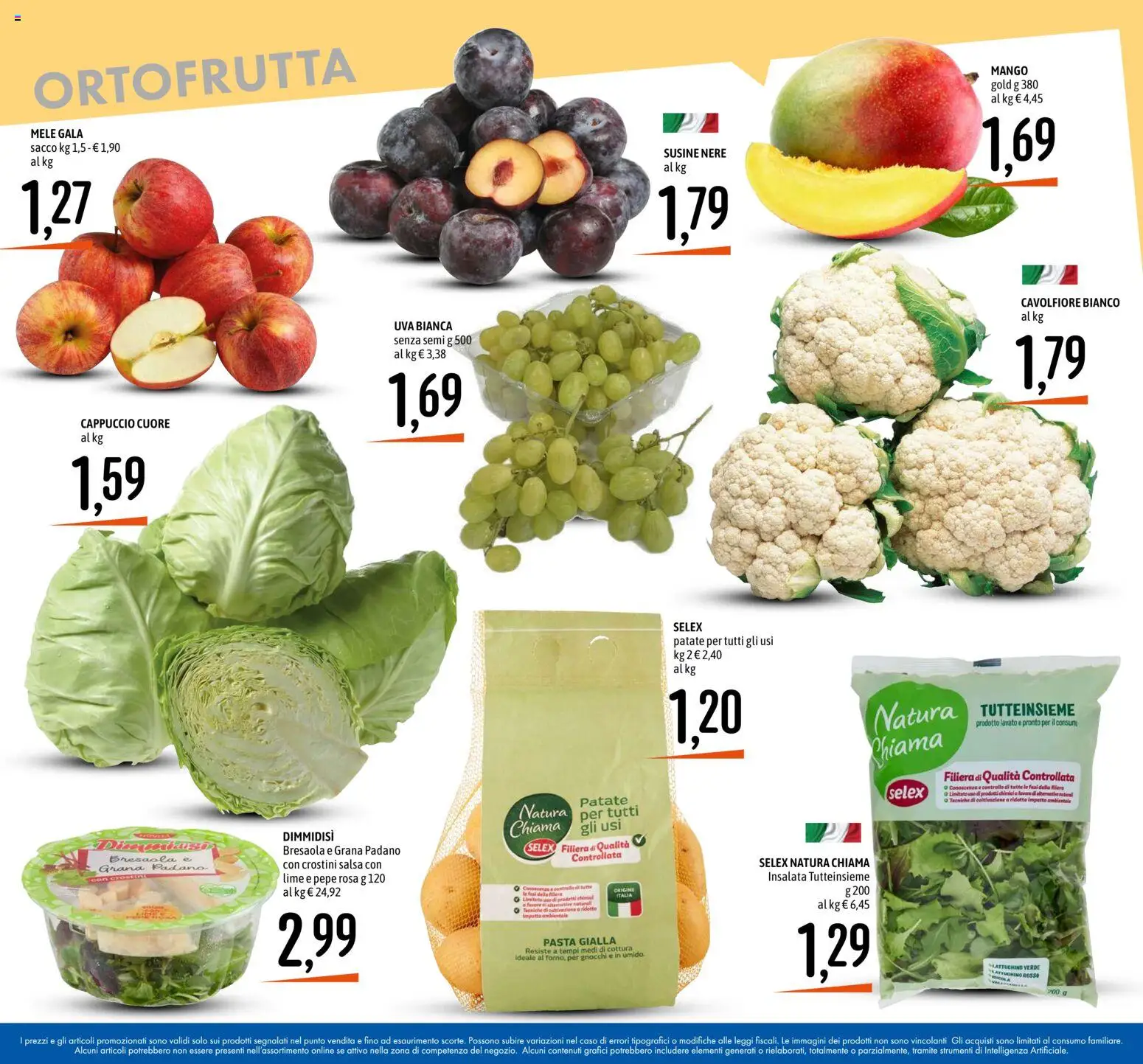 Volantino Emisfero del 24/09/2026 | Pagina: 8 | Prodotti: Mele, Patate, Cavolfiore, Grana Padano