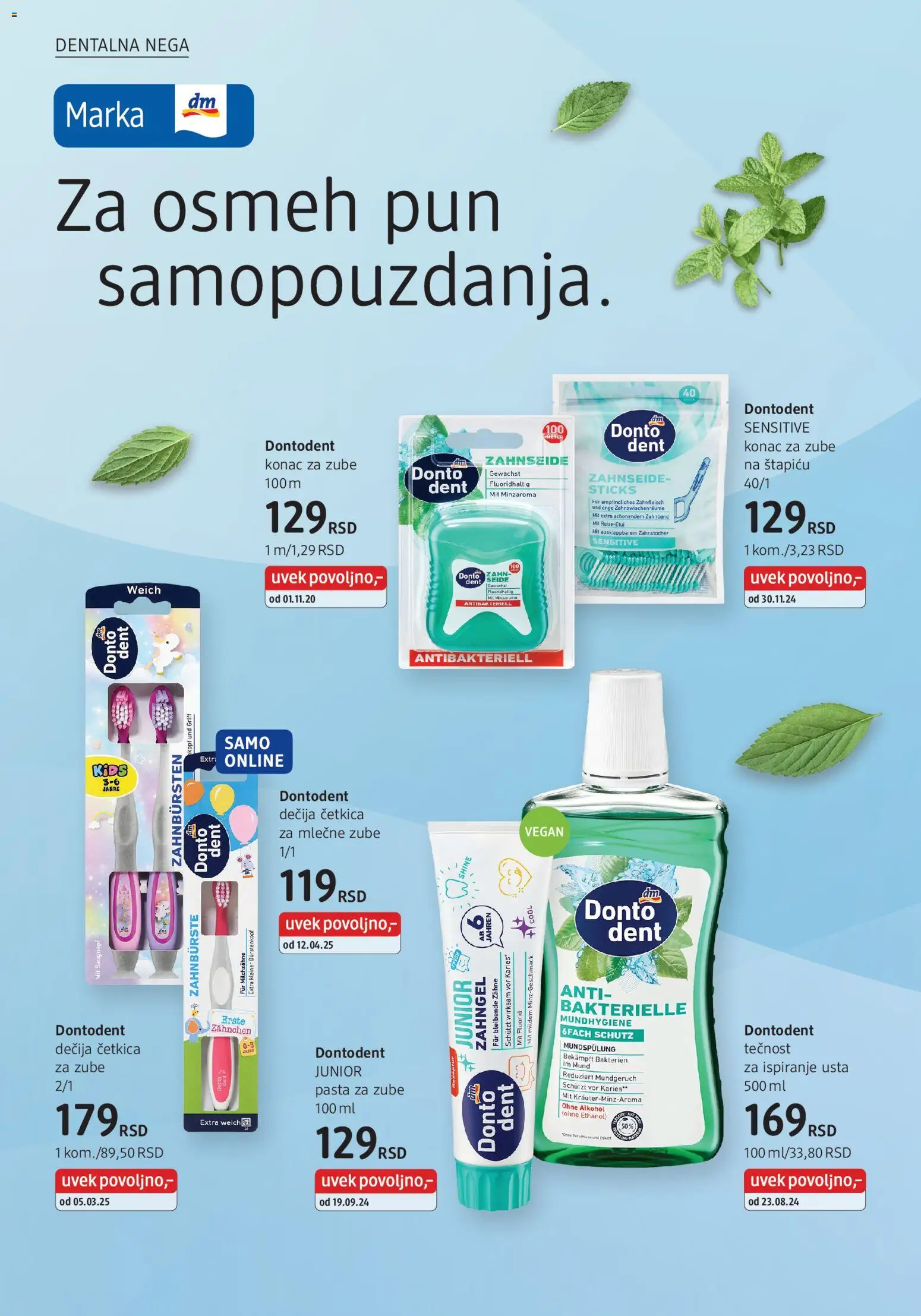 DM Drogerie katalog - važi od 01.04.2026 | Strana: 18 | Proizvode: Alkohol, Pasta za zube, Četkica za zube, Tečnost za ispiranje usta