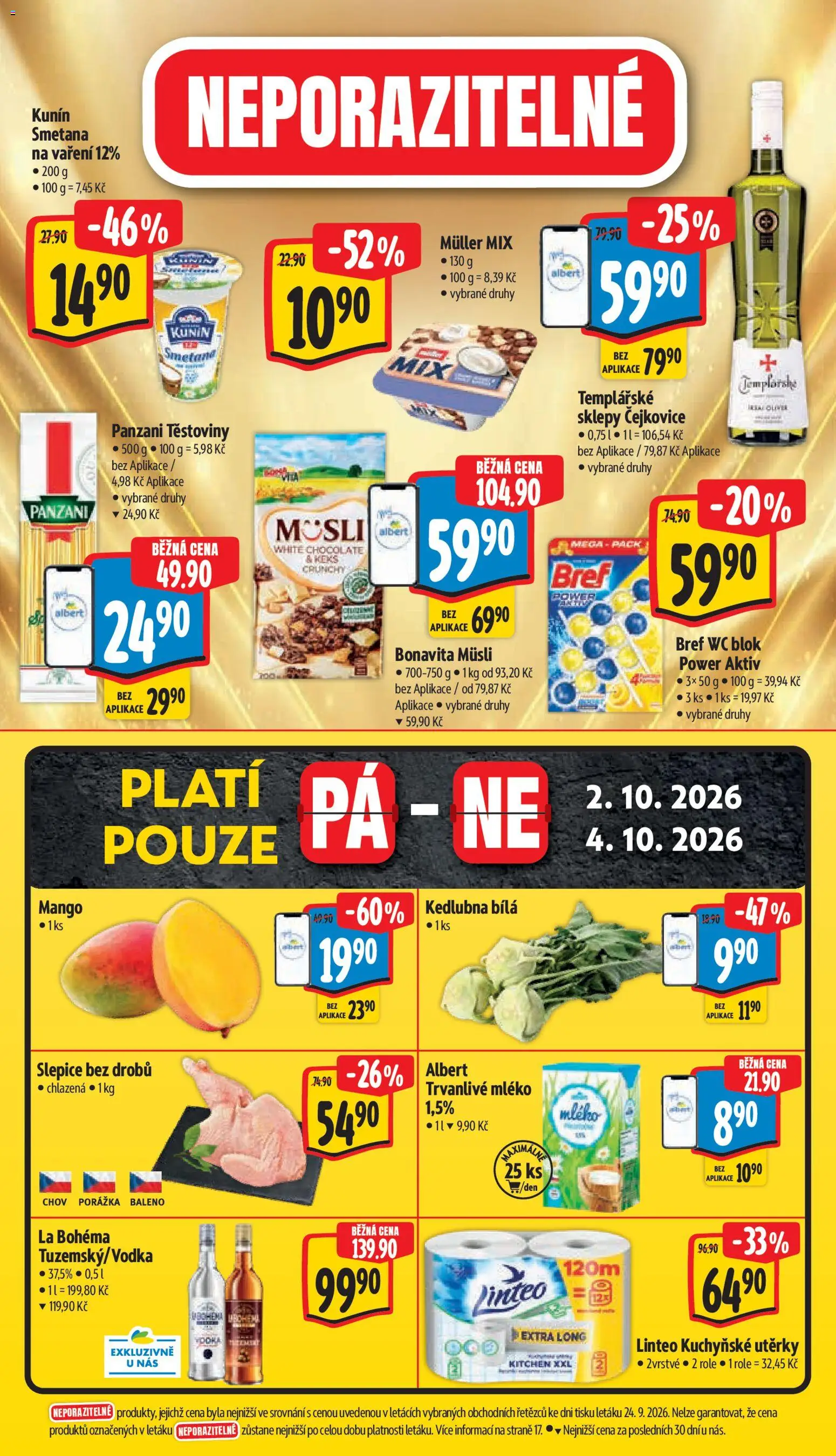 Albert leták - Supermarket Frenštát pod Radhoštěm od 30.09.2026 | Strana: 49 | Produkty: Mango, Mléko, Smetana na vaření, Müsli