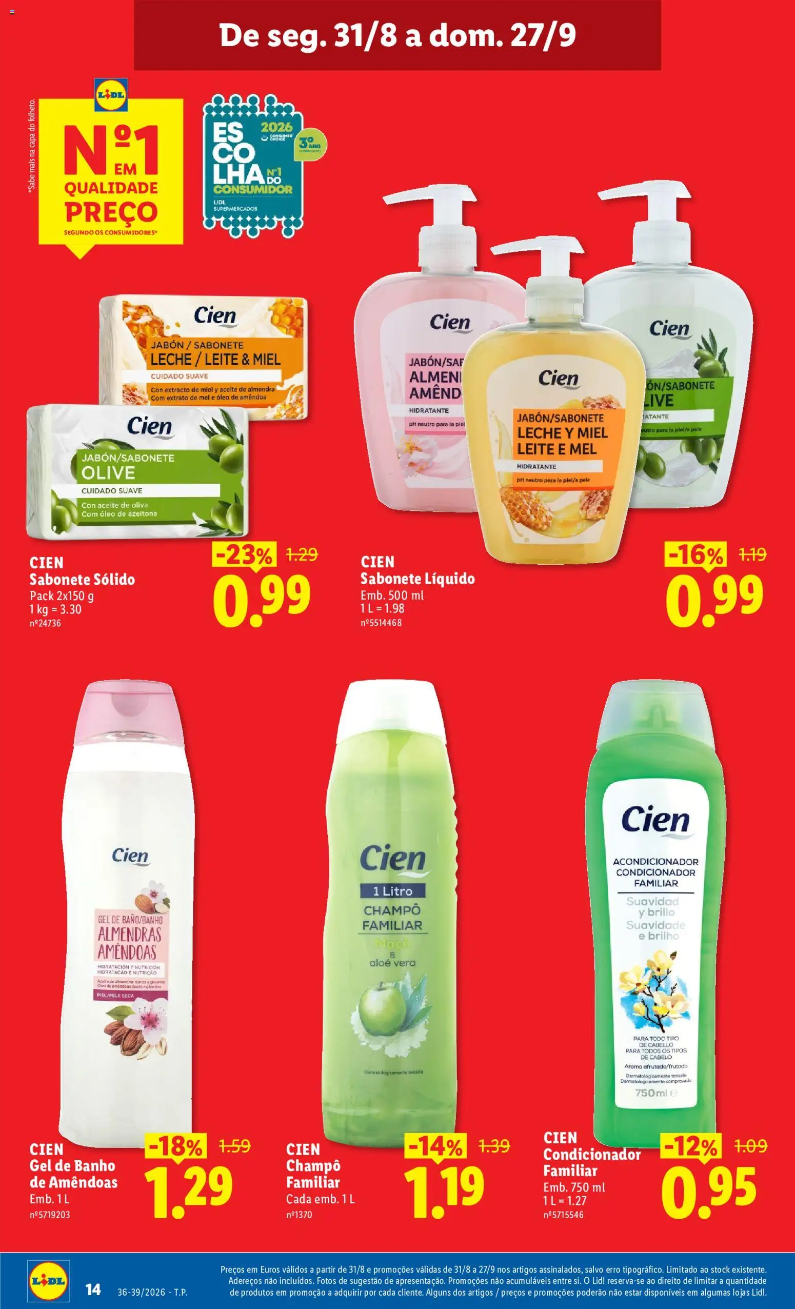 Lidl Folheto Especial │ válido de 01/09/2026 | Página: 14 | Produtos: Gel de banho, Aloe Vera, Banho, Maça