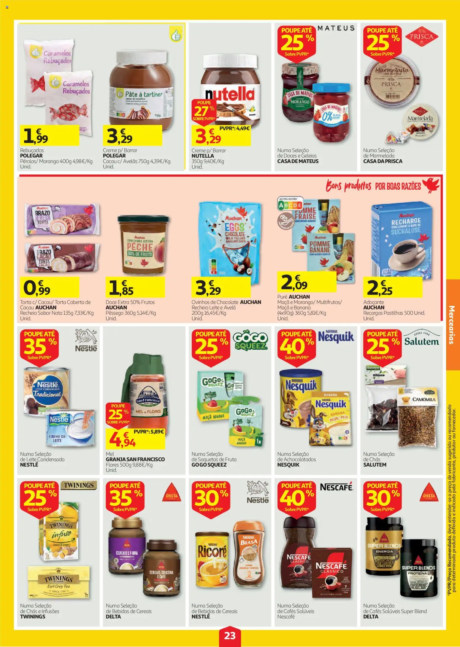 Auchan folheto │ válido de 08/10/2026 | Página: 23 | Produtos: Nutella, Nestlé, Saquetas, Nata
