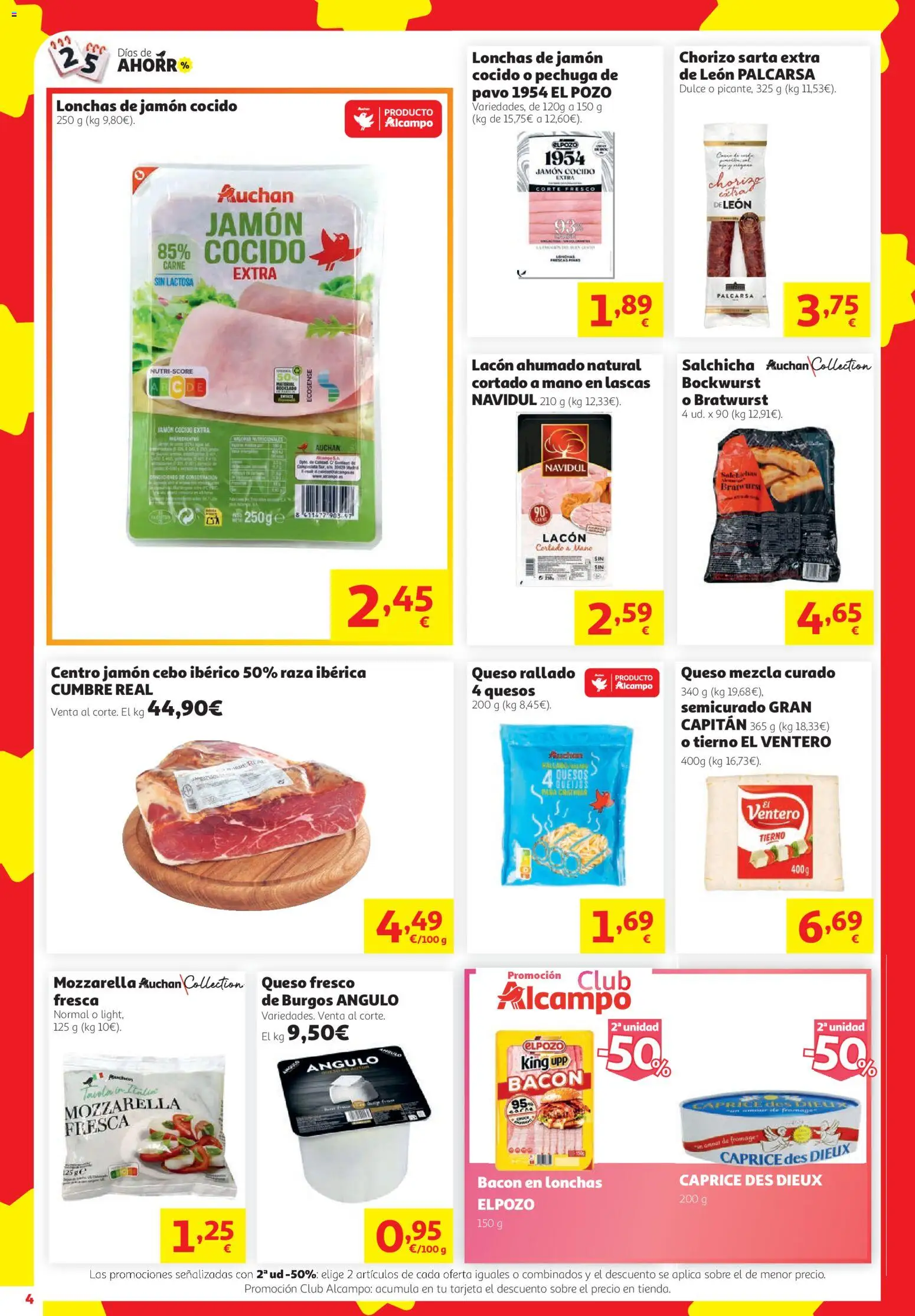 Alcampo Superstore │ válido desde el 08/10/2026 | Página: 4 | Productos: Queso, Bratwurst, Carne, Pavo