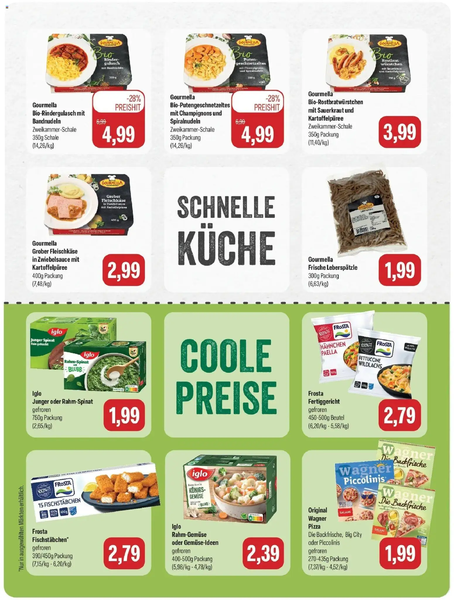 Feneberg Aktuelle Angebote (ab 28.09.2026) zum Blättern | Seite: 11 | Produkte: Hahnchen, Iglo, Fischstabchen, Gulasch