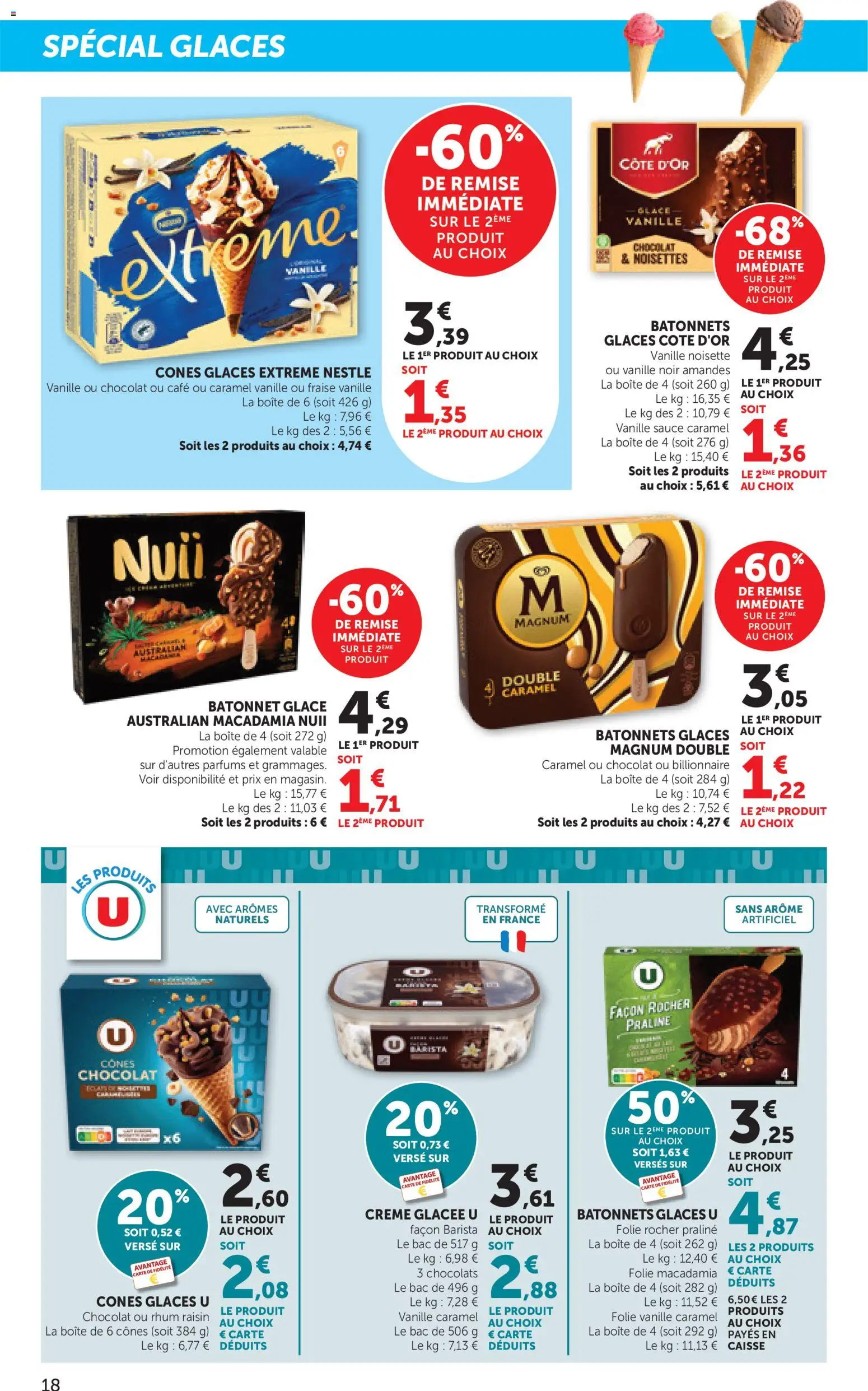 {H1} | Page: 18 | Produits: Glaces, Raisin, Cônes, Café