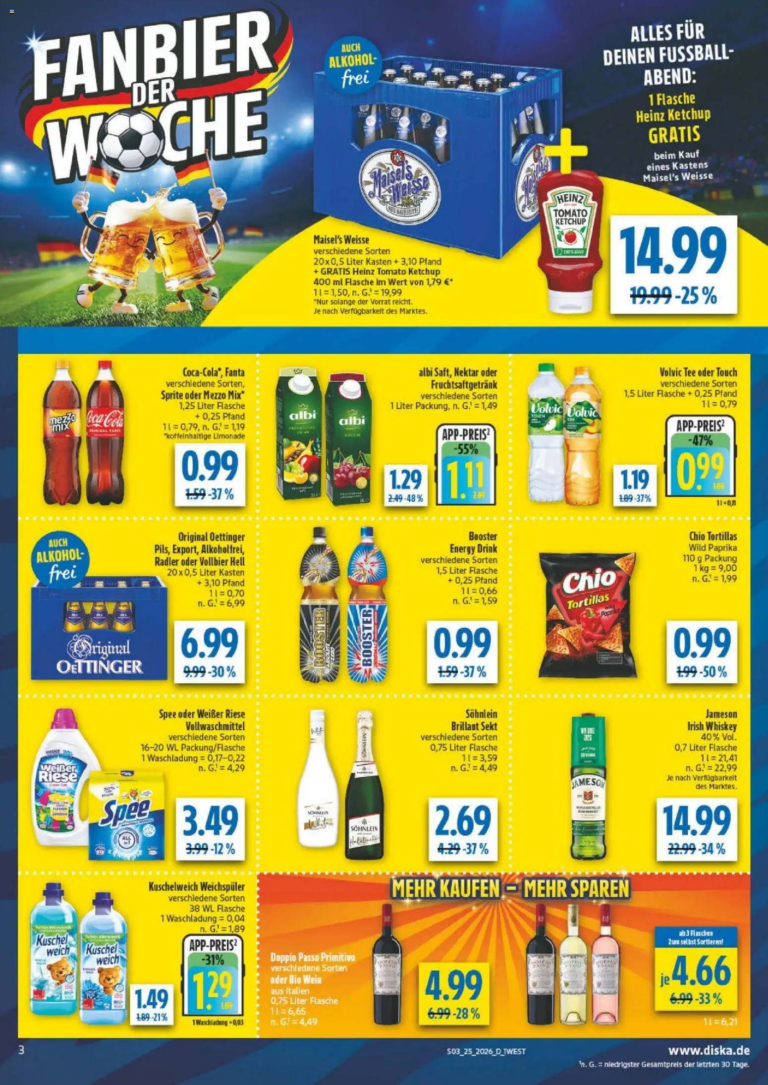 Diska - Diska Angebote Bayern KW25 – gültig ab 15.06.2026 | Seite: 7 | Produkte: Cola, Oettinger, Paprika, Volvic