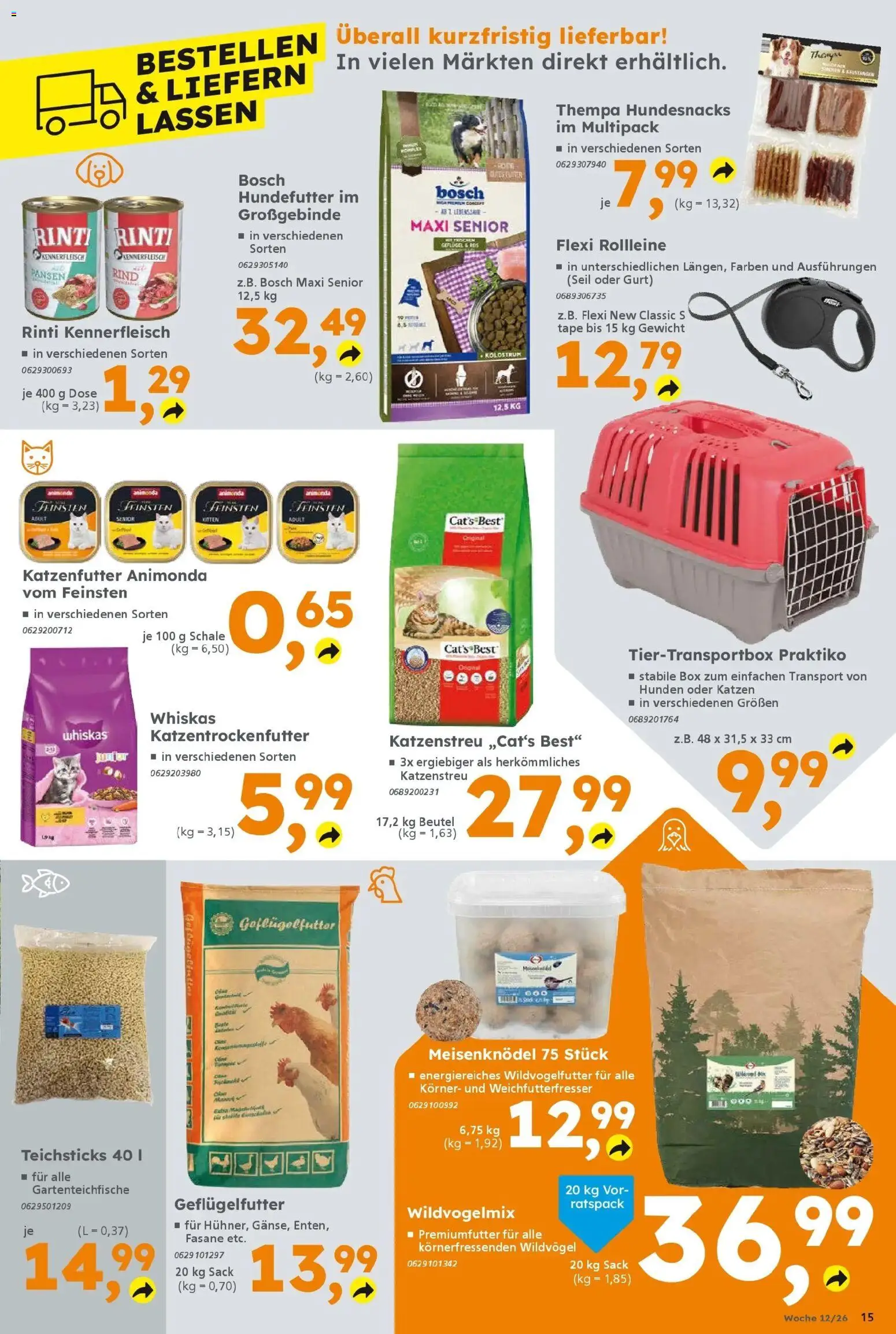 Globus Baumarkt Prospekt Saarlouis	 – gültig ab 16.03.2026 | Seite: 15 | Produkte: Bosch, Katzenfutter, Box, Whiskas