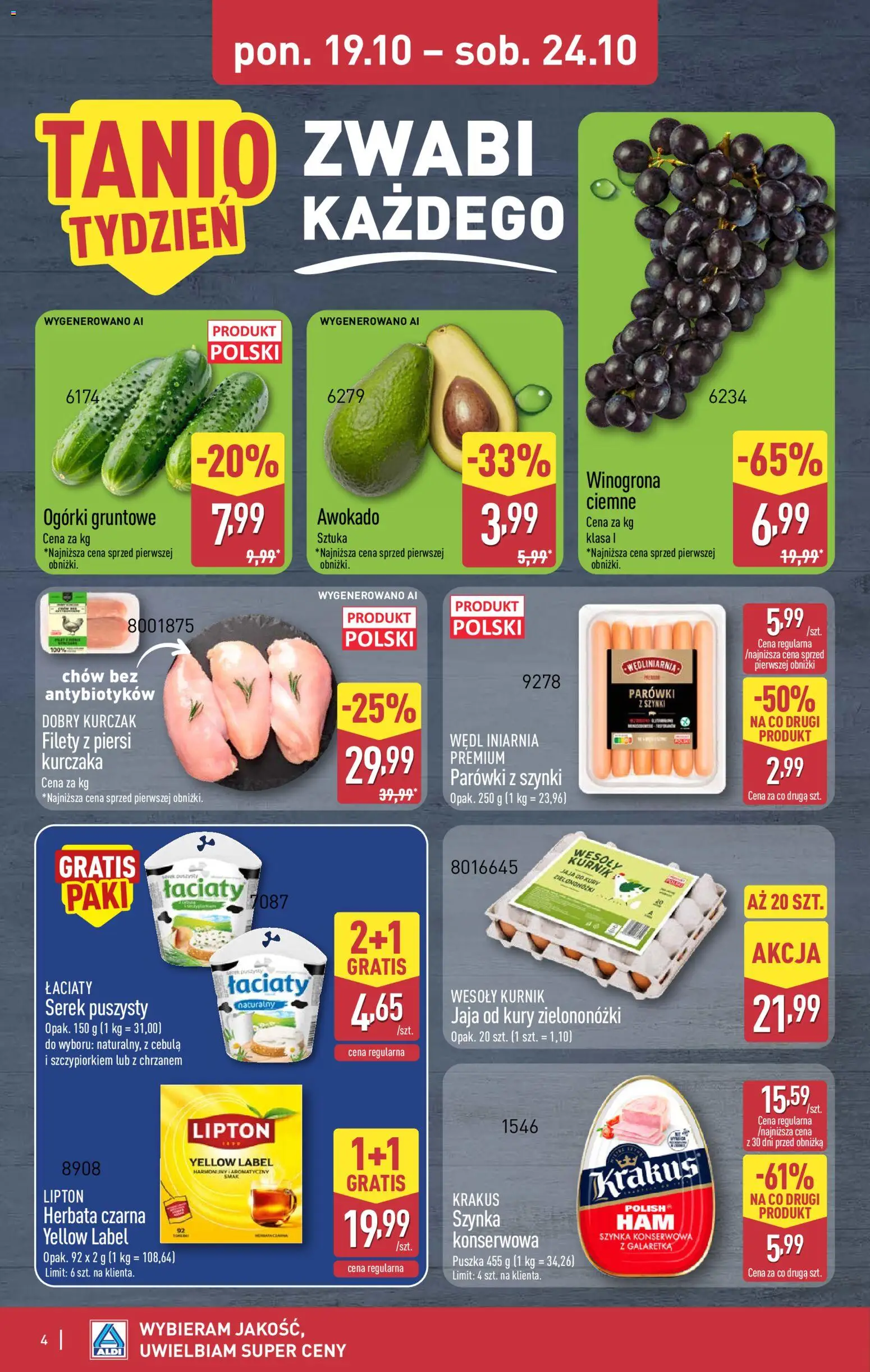 Aldi gazetka - Oferta weekendowa od 22.10.2026 | Strona: 4 | Produkty: Galaretka, Parówki z szynki, Szynka konserwowa, Jaja
