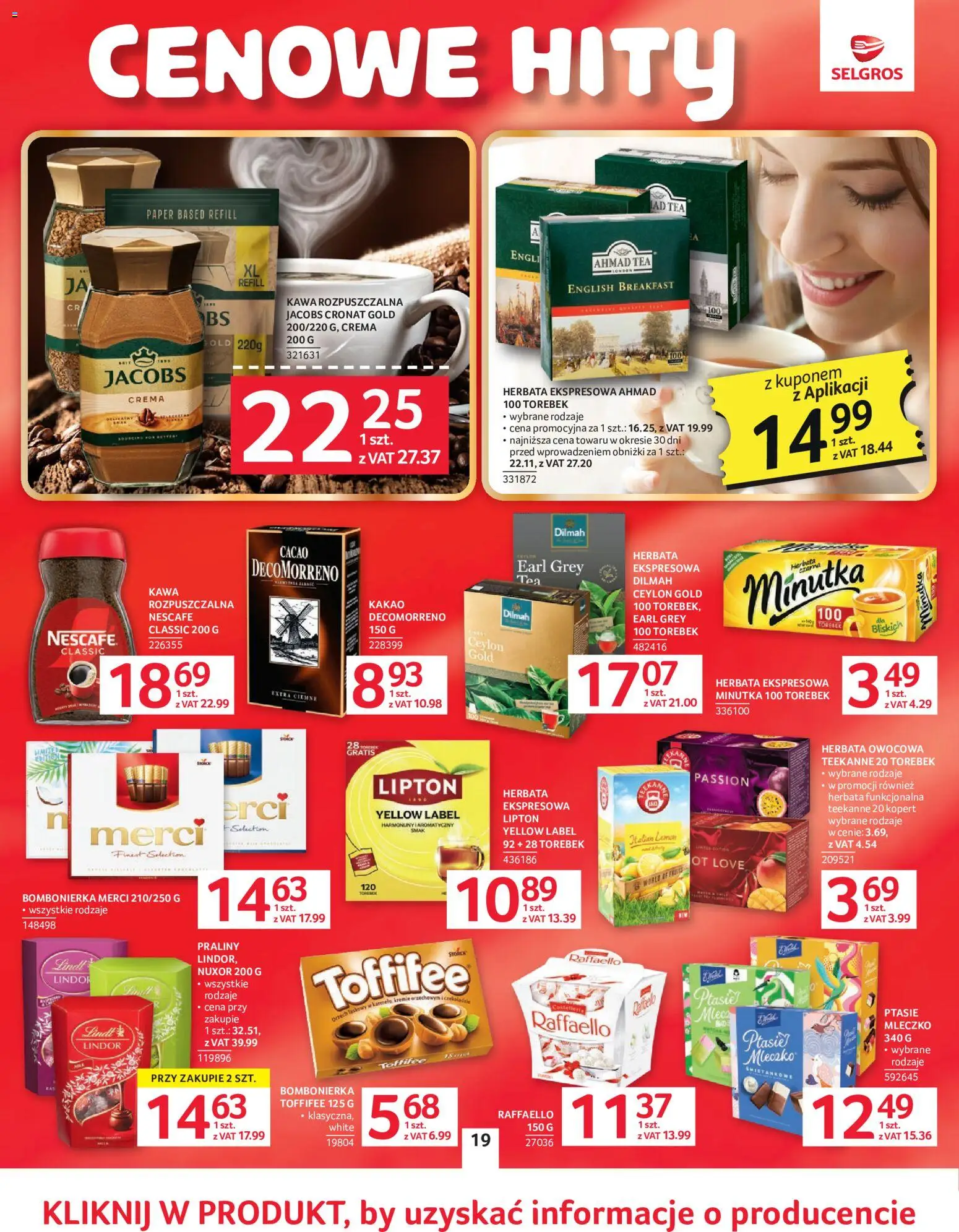 Selgros cash&carry gazetka od 02.06.2026 | Strona: 19 | Produkty: Kakao, Kawa rozpuszczalna, Ptasie mleczko, Kawa