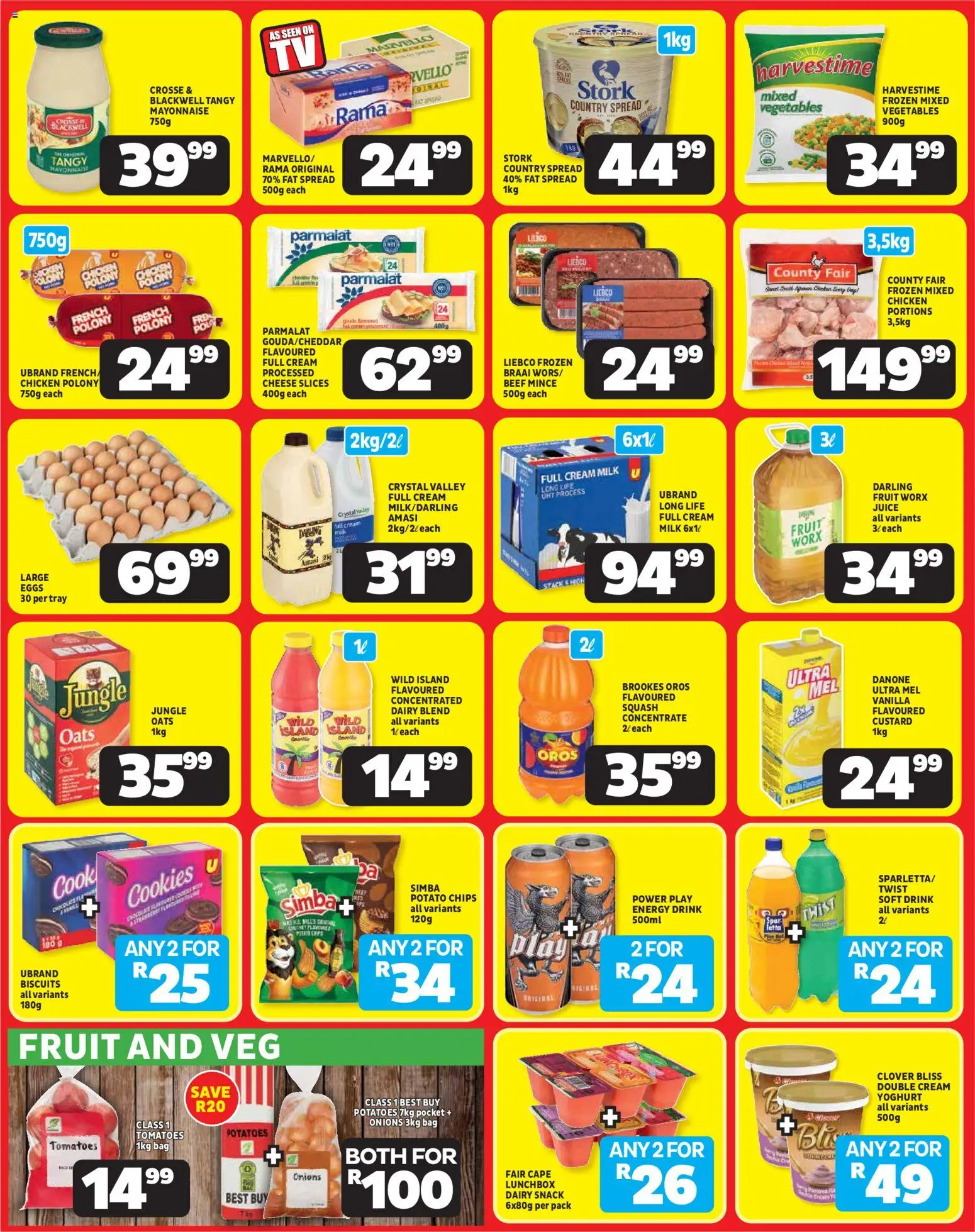 New Usave catalogue – valid from 24/08/2026 | Page: 3 | Products: Chicken, Onions, Vegetables, Fat spread