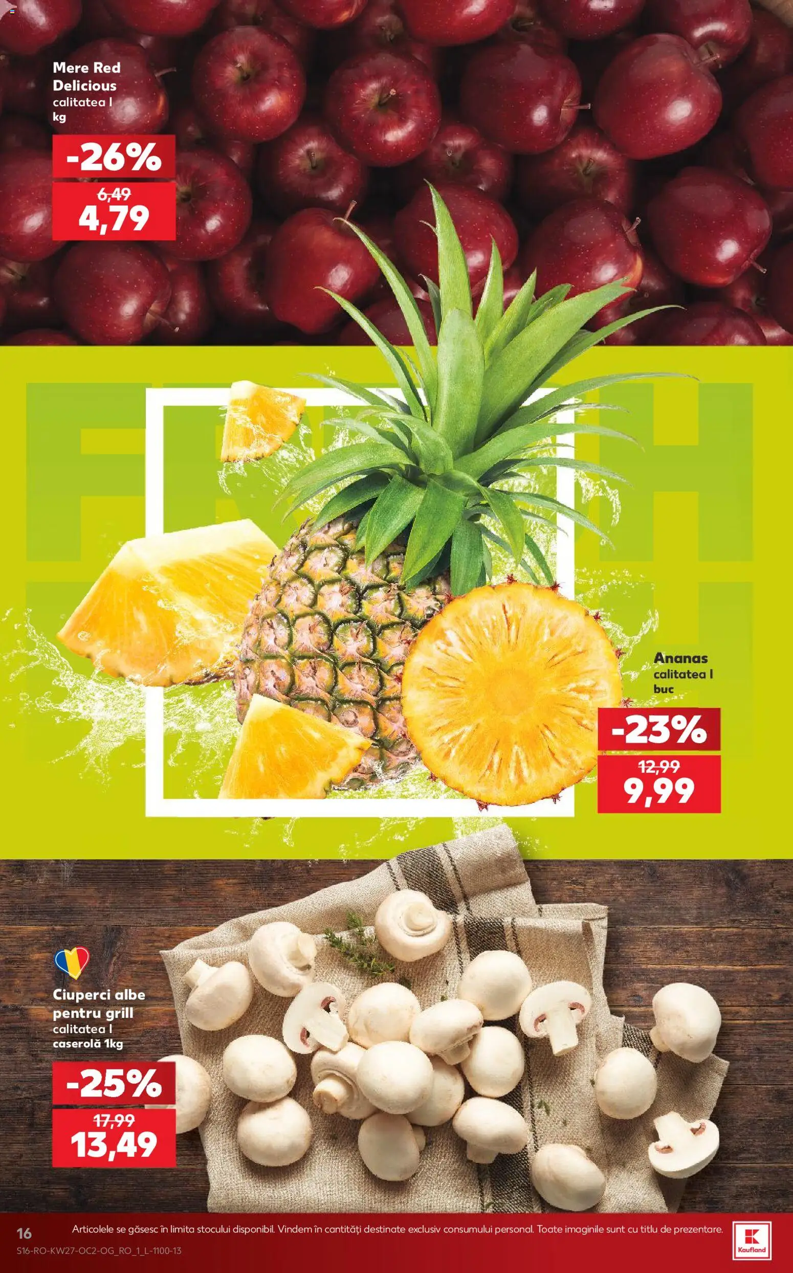 Kaufland RO akciós ujság - amely érvényes a következő dátumtól: 2026.07.01. | Oldal: 16 | Termékek: Grill