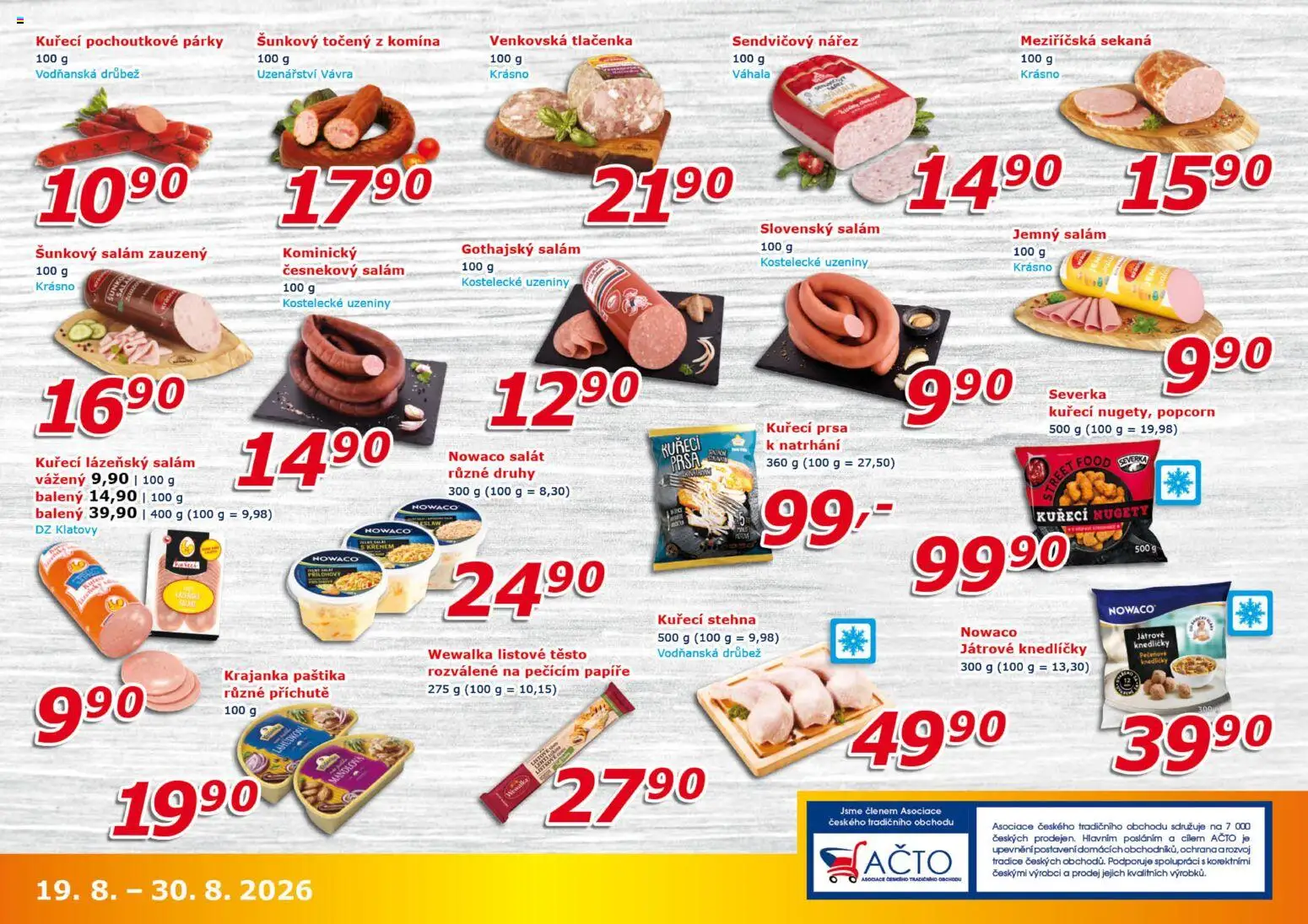 Eso market leták od 19.08.2026 | Strana: 3 | Produkty: Salám, Uzeniny, Klobásky, Kýta