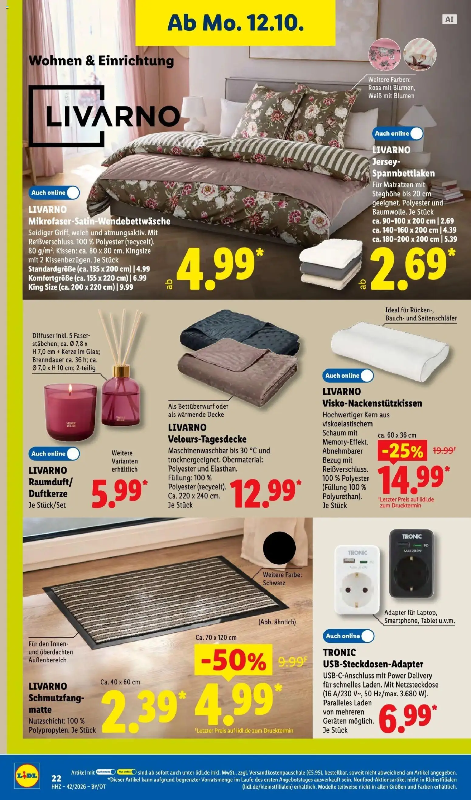Lidl Prospekt Grimma (ab 12.10.2026) zum Blättern » Angebote | Seite: 36 | Produkte: Adapter, Kissen, Decke, Laptop