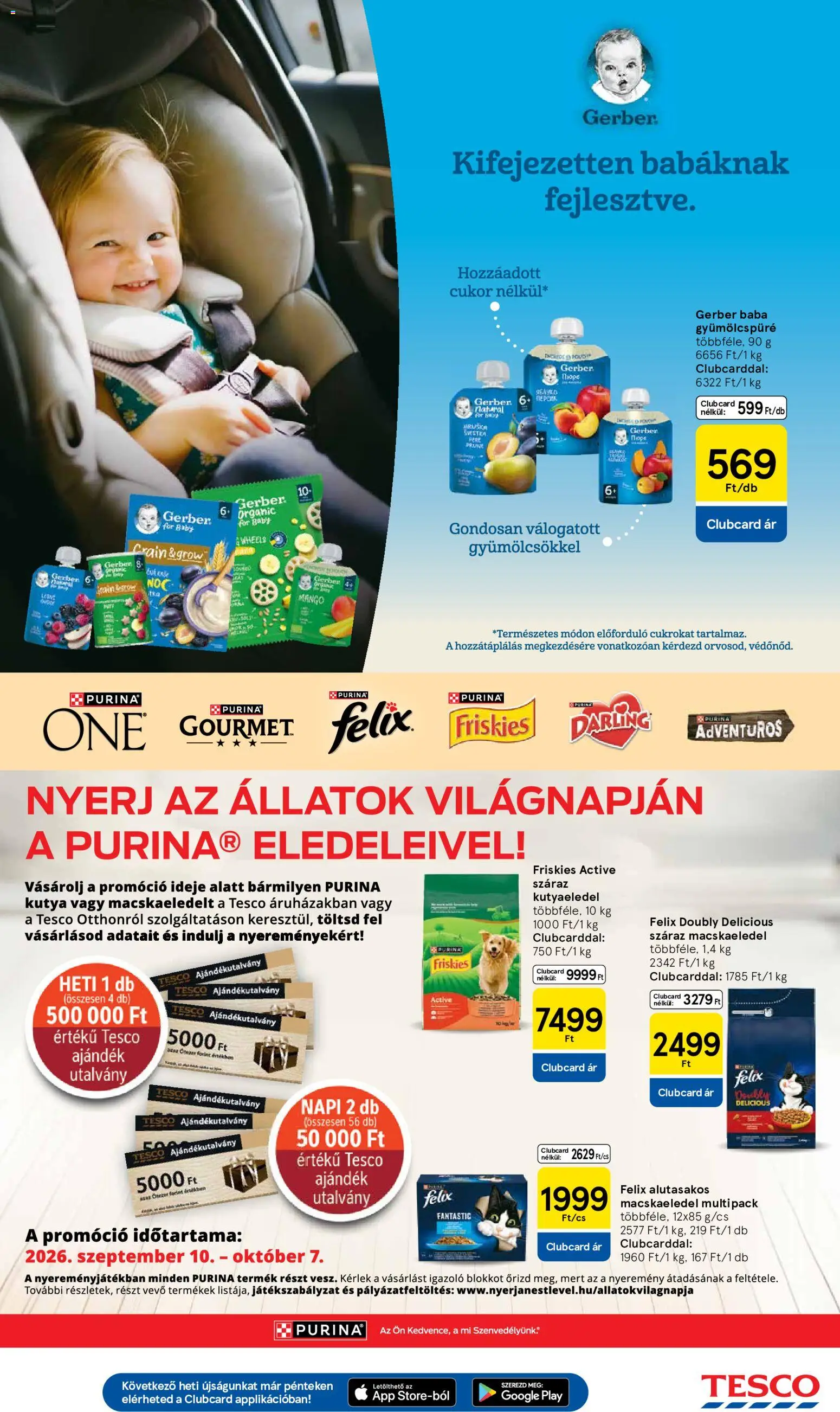 Tesco akciós ujság - amely érvényes a következő dátumtól: 2026.10.01. | Oldal: 27 | Termékek: Friskies, Purina, Száraz macskaeledel, Cukor