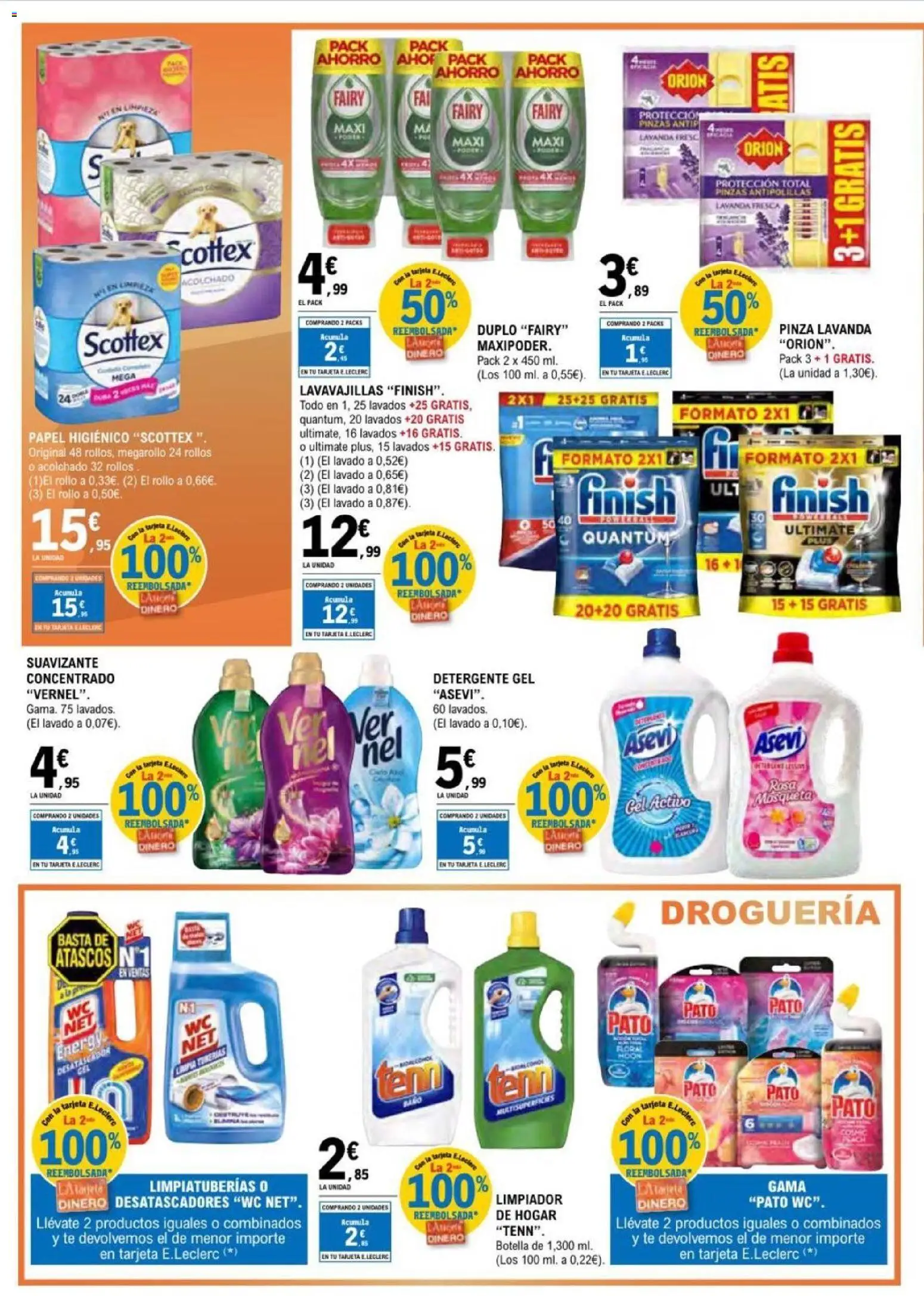 E.Leclerc folleto Salamanca │ válido desde el 17.06.2026 | Página: 28 | Productos: Papel higienico, Té, Suavizante, Lavavajillas