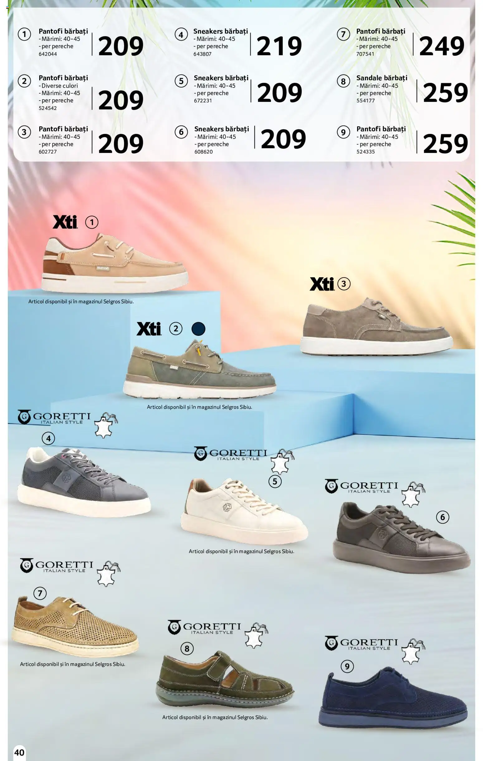 Noul catalog Selgros – valabil de la 15.05.2026 | Pagină: 40 | Produse: Delgeç, Pantofi, Sandale