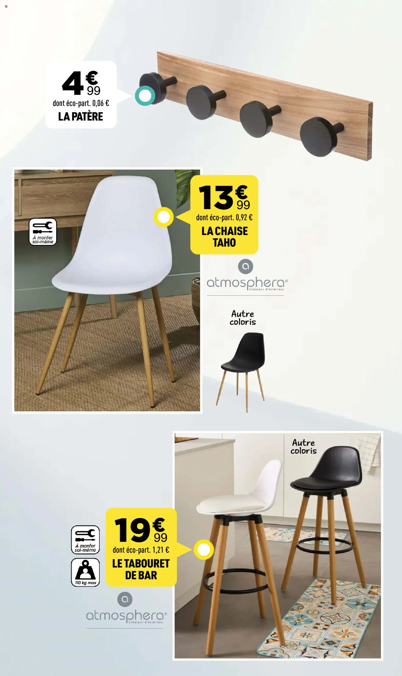 {H1} | Page: 3 | Produits: Le tabouret, Tabouret de bar, Chaise