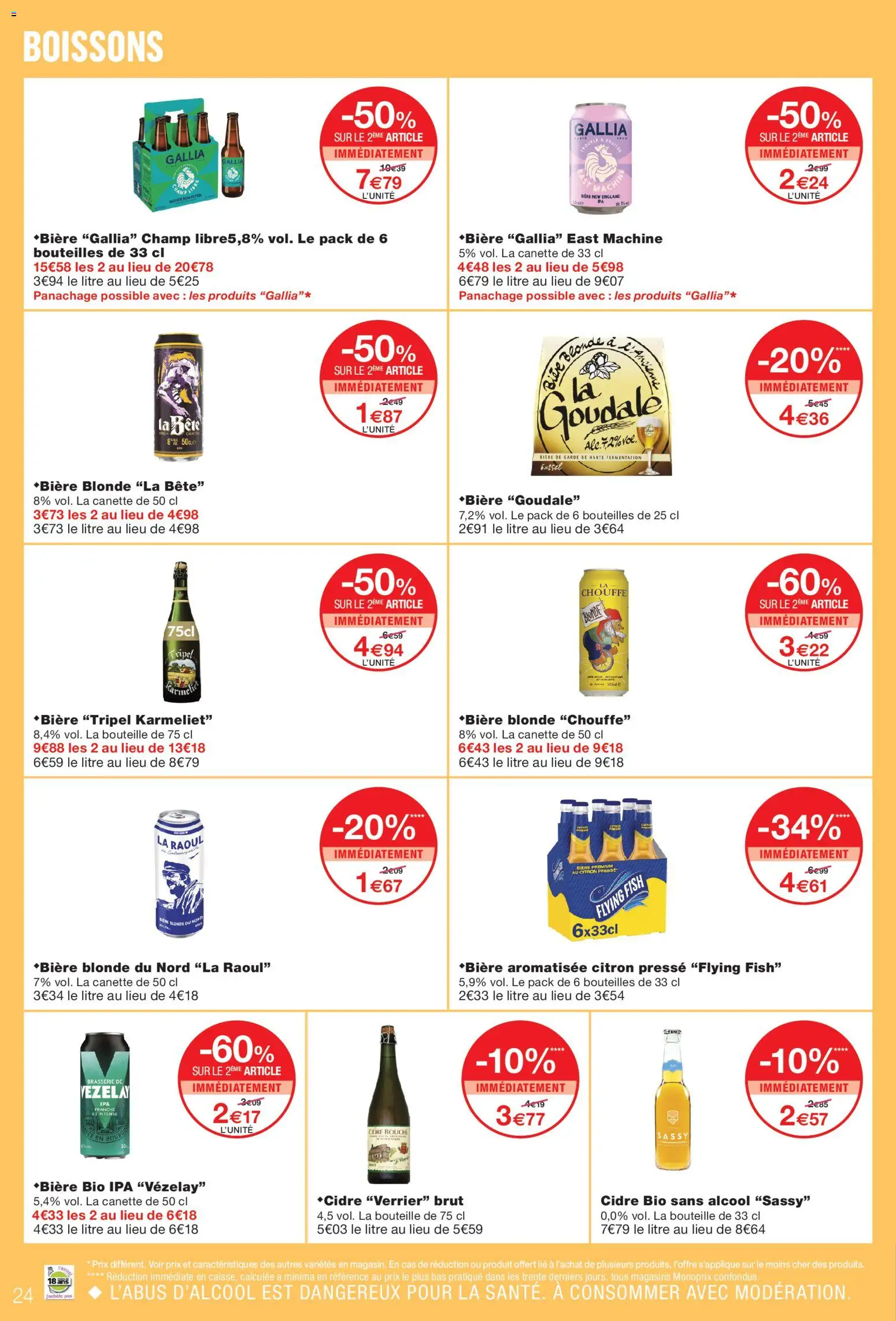 {H1} | Page: 24 | Produits: Goudale, Cidre, Bouteille, Bière