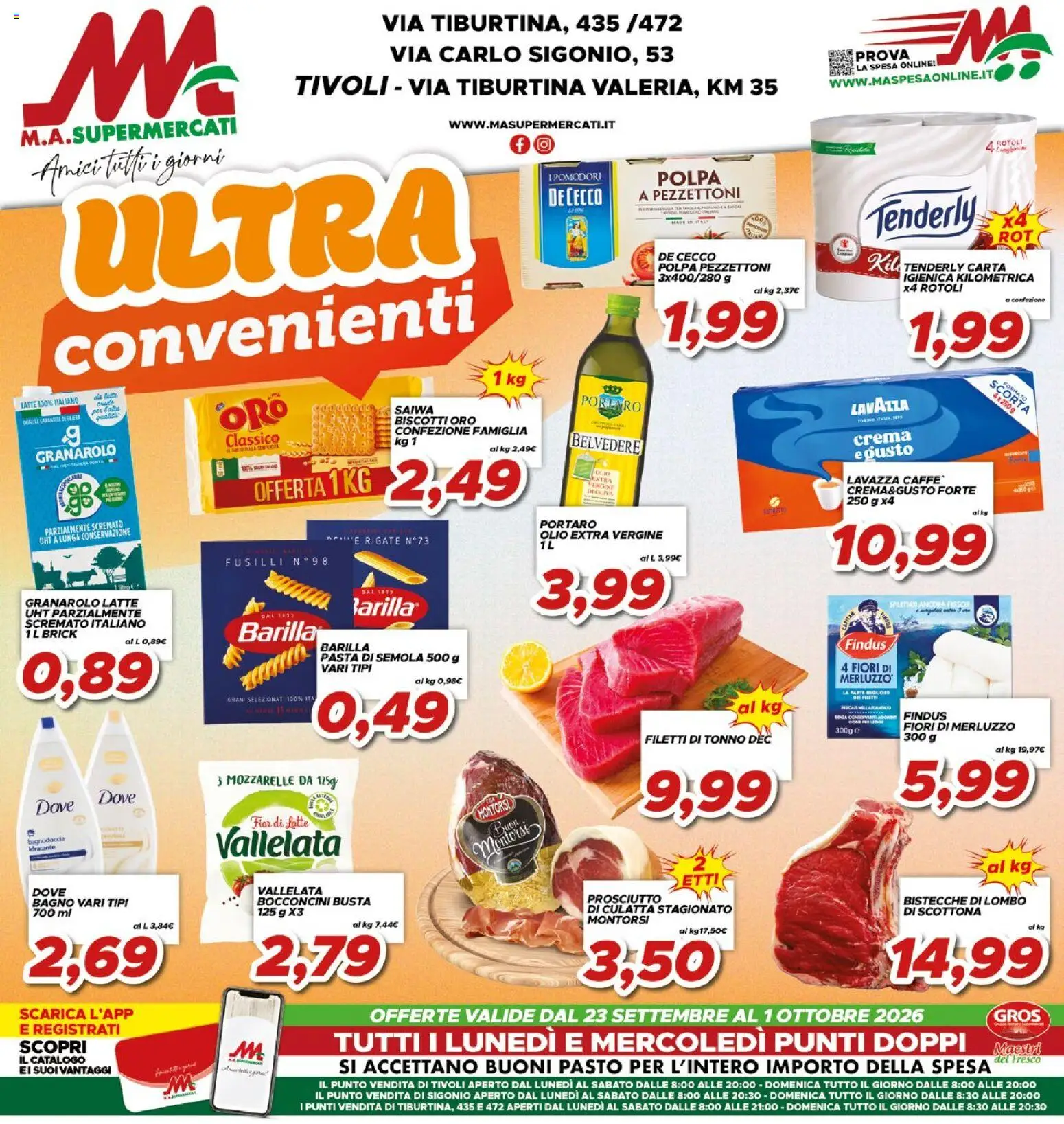 Volantino Ma Supermercati del 23/09/2026 | Pagina: 1 | Prodotti: Crema, Pasta di semola, Barilla, Tonno