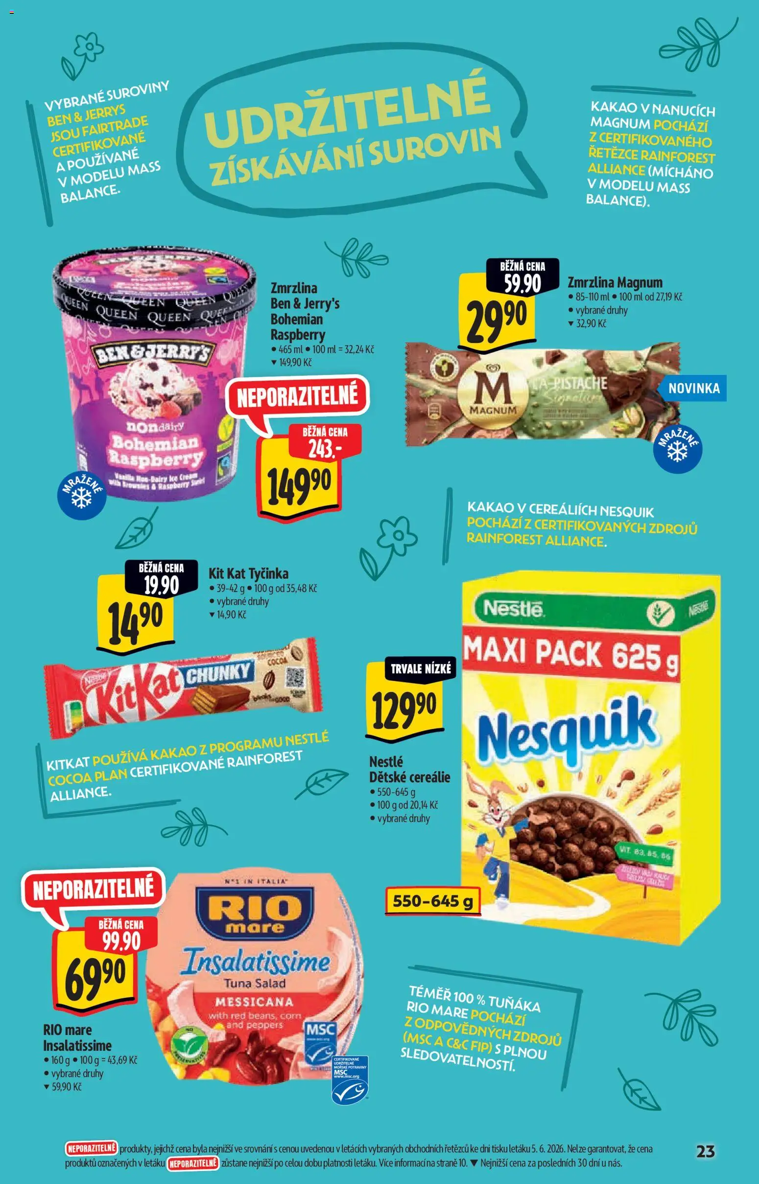 Albert katalog - Hypermarket od 17.06.2026 | Strana: 23 | Produkty: Rio mare, Nesquik, Magnum, Potraviny