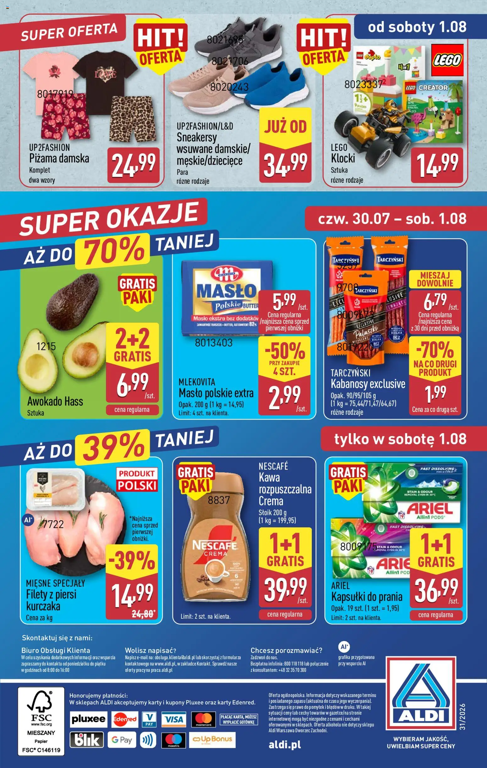 Aldi gazetka - Oferta weekendowa od 30.07.2026 | Strona: 12 | Produkty: Piżama, Piersi, Kabanosy, Ariel