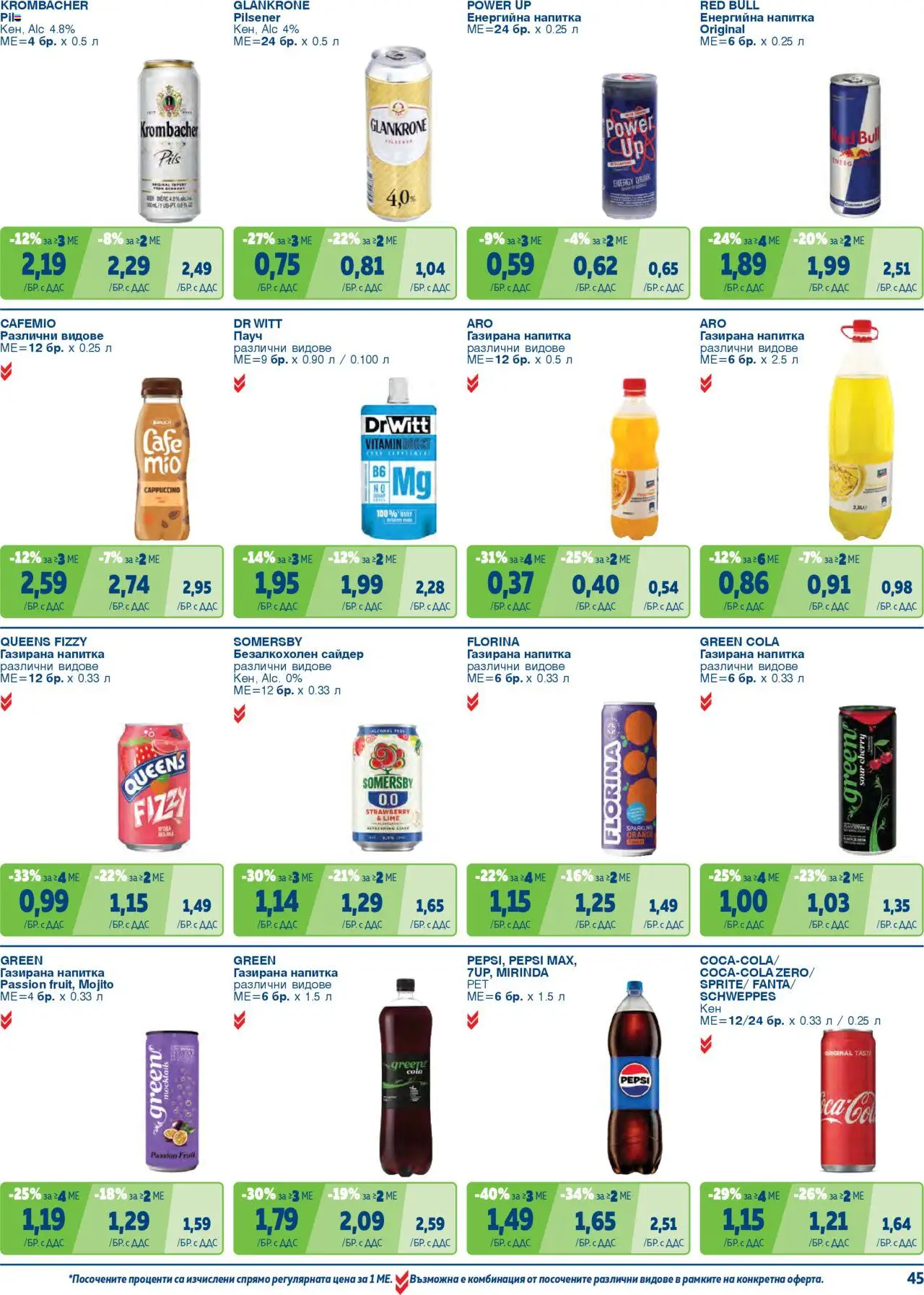 {H1} | Страница: 45 | Продукти: Енергийна напитка, Сайдер, Напитка