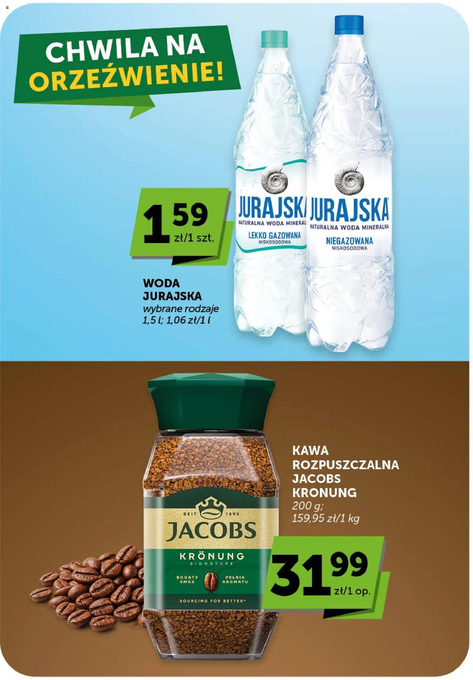 ABC gazetka - Minimarket od 11.06.2026 | Strona: 16 | Produkty: Kawa rozpuszczalna, Kawa rozpuszczalna Jacobs Kronung, Kawa, Woda