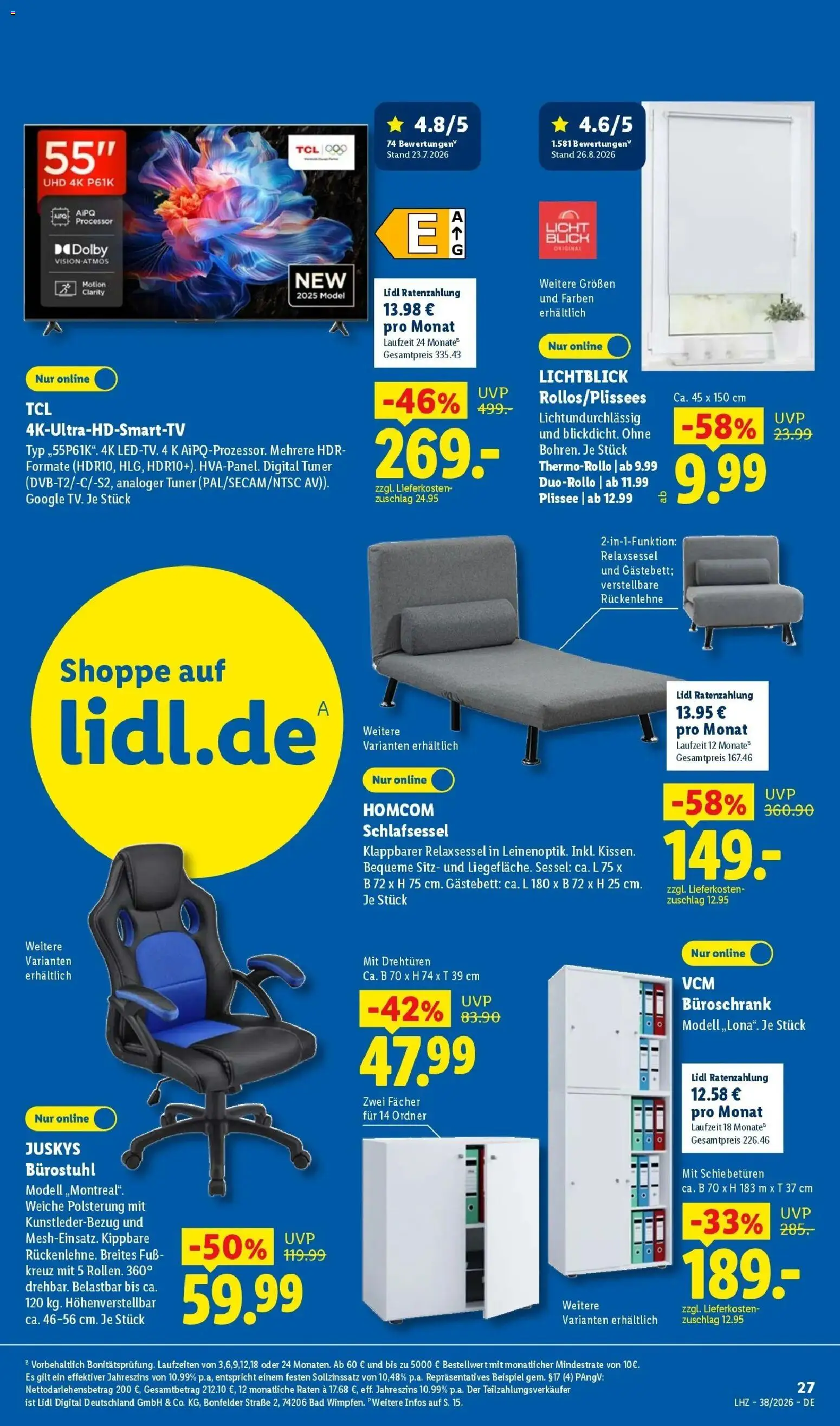 Lidl Prospekt Saarbrücken (ab 14.09.2026) zum Blättern » Angebote | Seite: 47 | Produkte: Relaxsessel, Sofa, Sessel, Bad