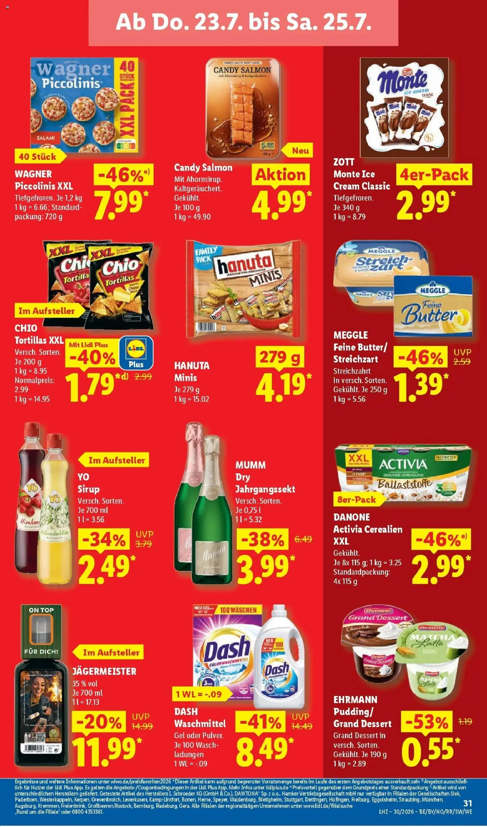 Lidl Prospekt Braunschweig – gültig ab 20.07.2026 | Seite: 65 | Produkte: Top, Ehrmann grand dessert, Waschmittel, Salami