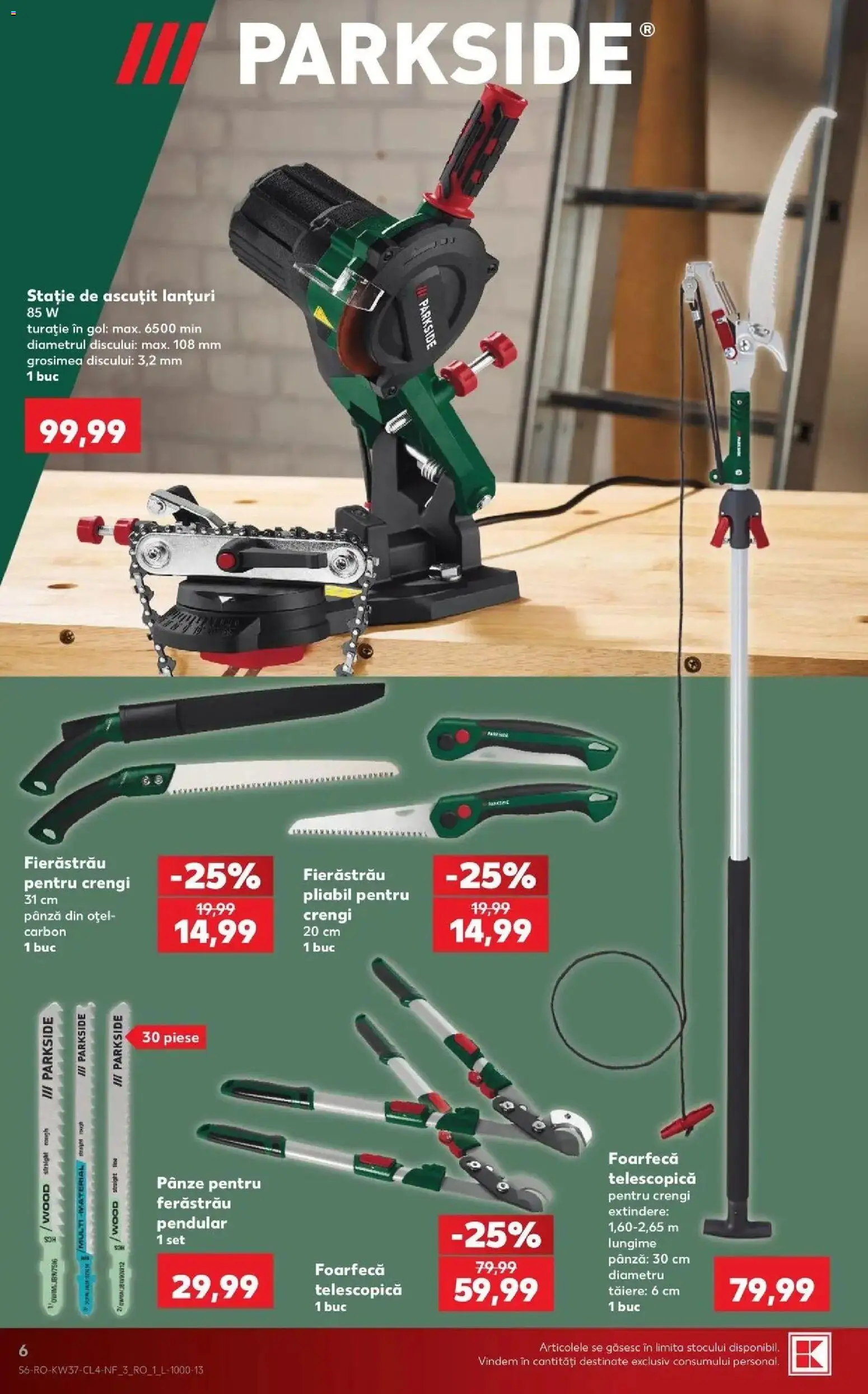 Kaufland Viseu de Sus 09.09.2026 - Revista si Oferta | Pagină: 6 | Produse: Ferăstrău, Parkside, Pânze