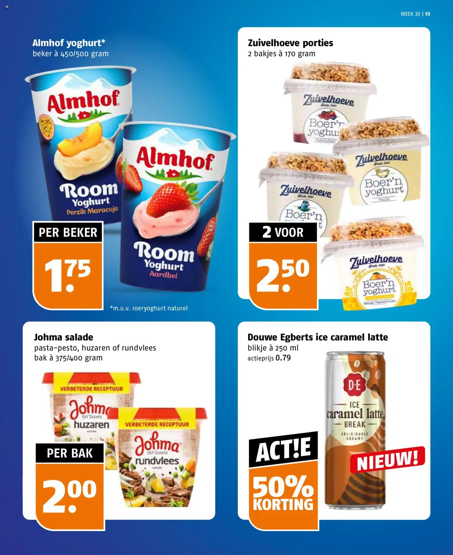 {H1} | Pagina: 19 | Producten: Yoghurt, Beker, Room, Salade