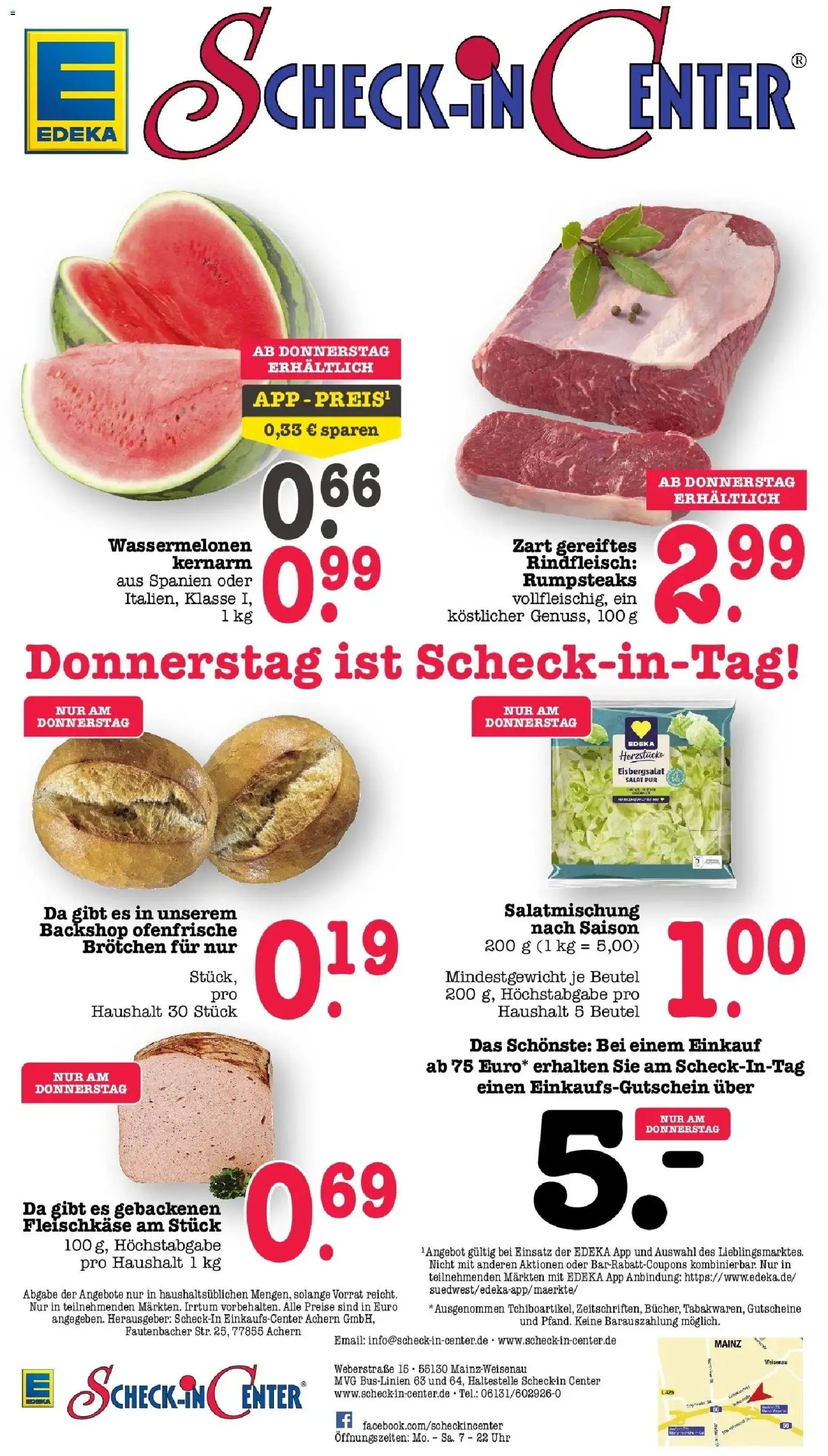 Edeka Prospekt Mainz-Weisenau (ab 10.08.2026) » Angebote Online | Seite: 71 | Produkte: Eisbergsalat, Ofenfrische, Salat, Uhr