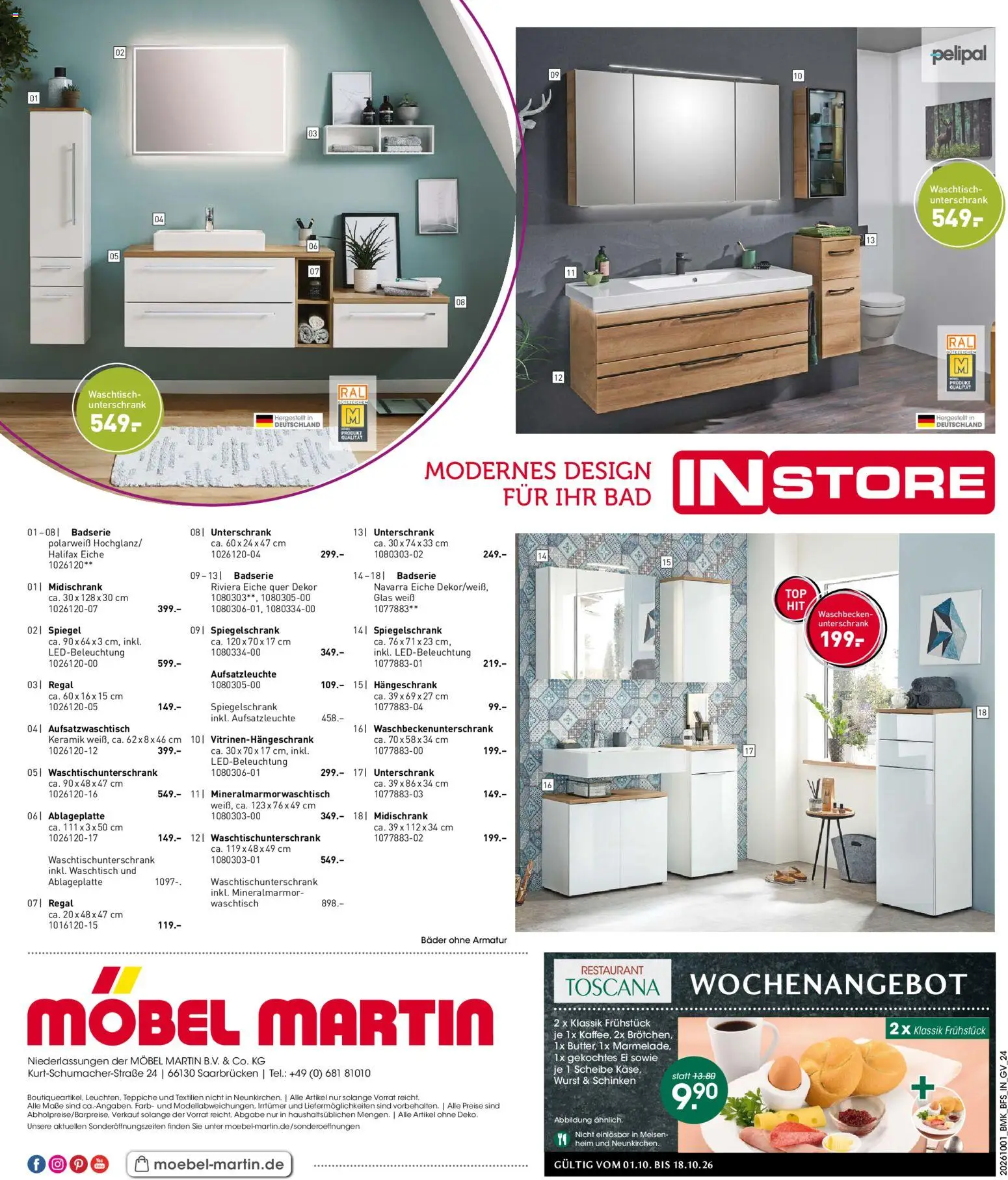 Möbel Martin Prospekt – gültig ab 01.10.2026 | Seite: 24 | Produkte: Regal, Spiegelschrank, Hängeschrank, Wurst