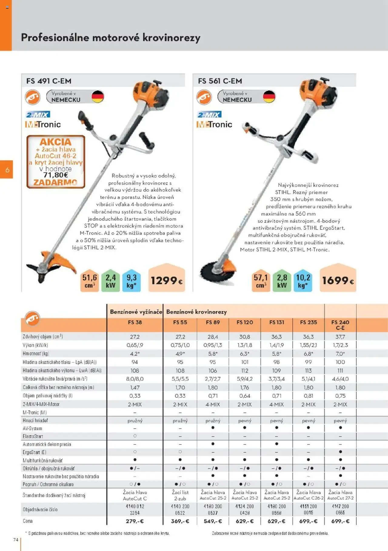 Nové STIHL akcie – leták je platný od 29.09.2025 | Strana: 74 | Produkty: Krovinorez, Vyžínače, Okuliare