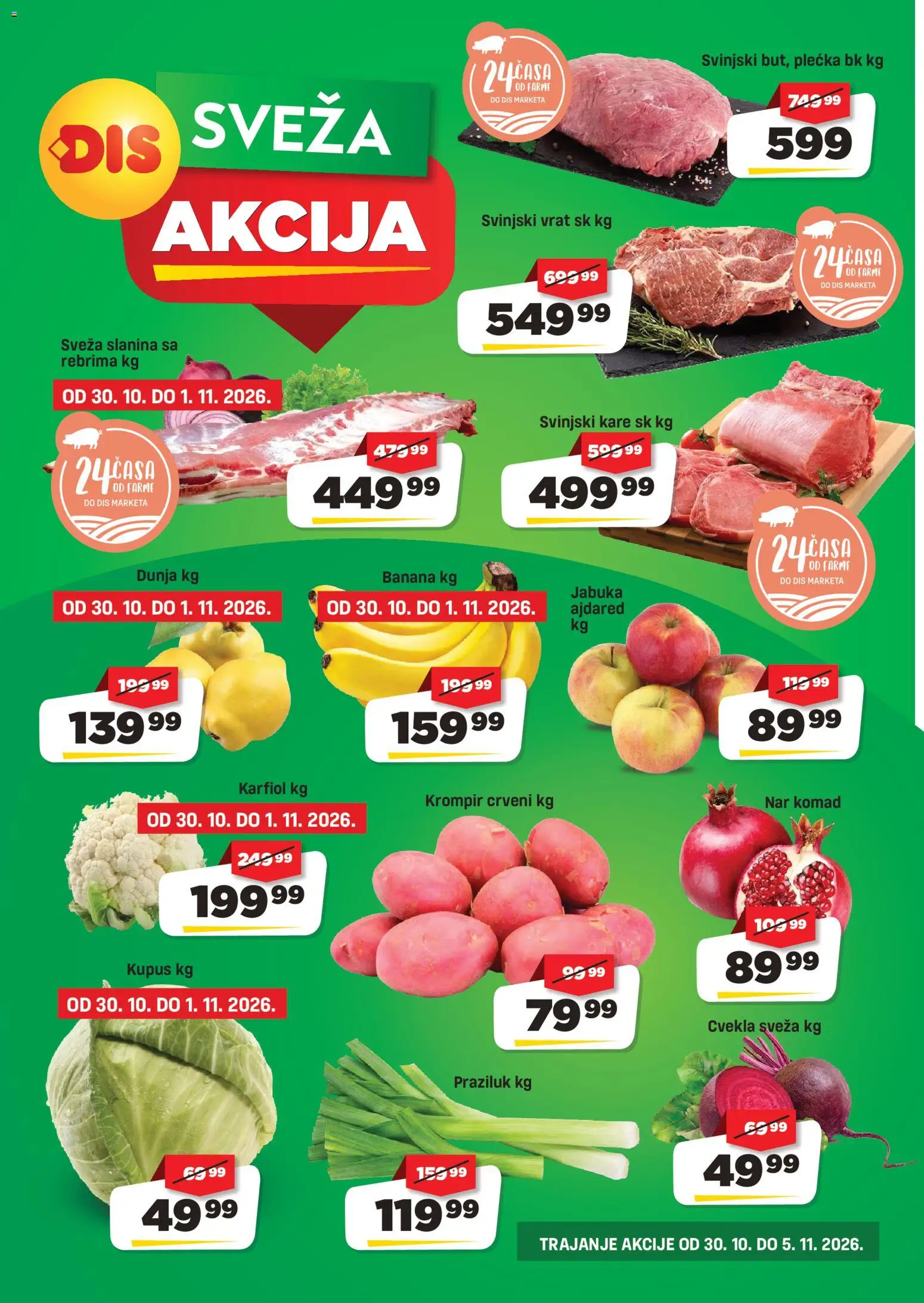 DIS katalog - važi od 30.10.2026 | Strana: 3 | Proizvode: Karfiol, Svinjski kare, Svinjski vrat, Vrat