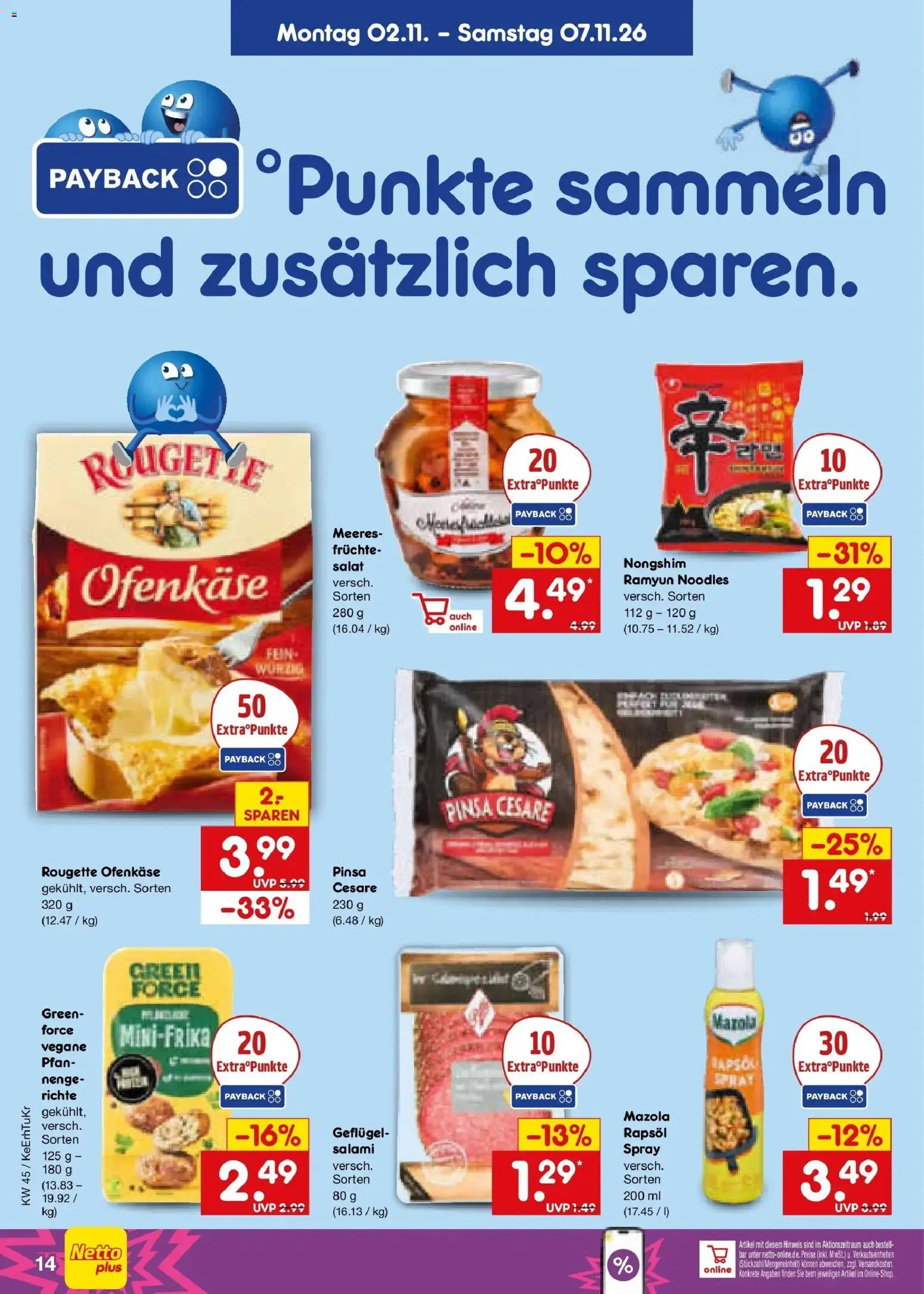 Netto Marken-Discount Prospekt Mauern – gültig ab 02.11.2026 | Seite: 24 | Produkte: Rapsöl, Rougette ofenkase, Salami, Salat