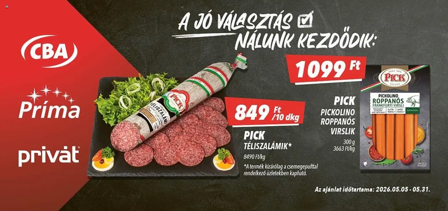 CBA akciós ujság - amely érvényes a következő dátumtól: 05.05.2026 | Oldal: 3