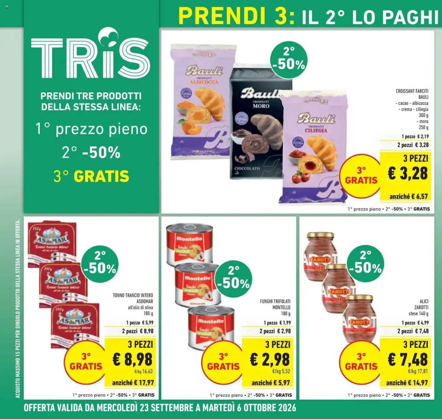 Volantino Conad dal 23/09/2026 > Anteprima | Pagina: 8 | Prodotti: Crema, Tonno, Croissant, Alici