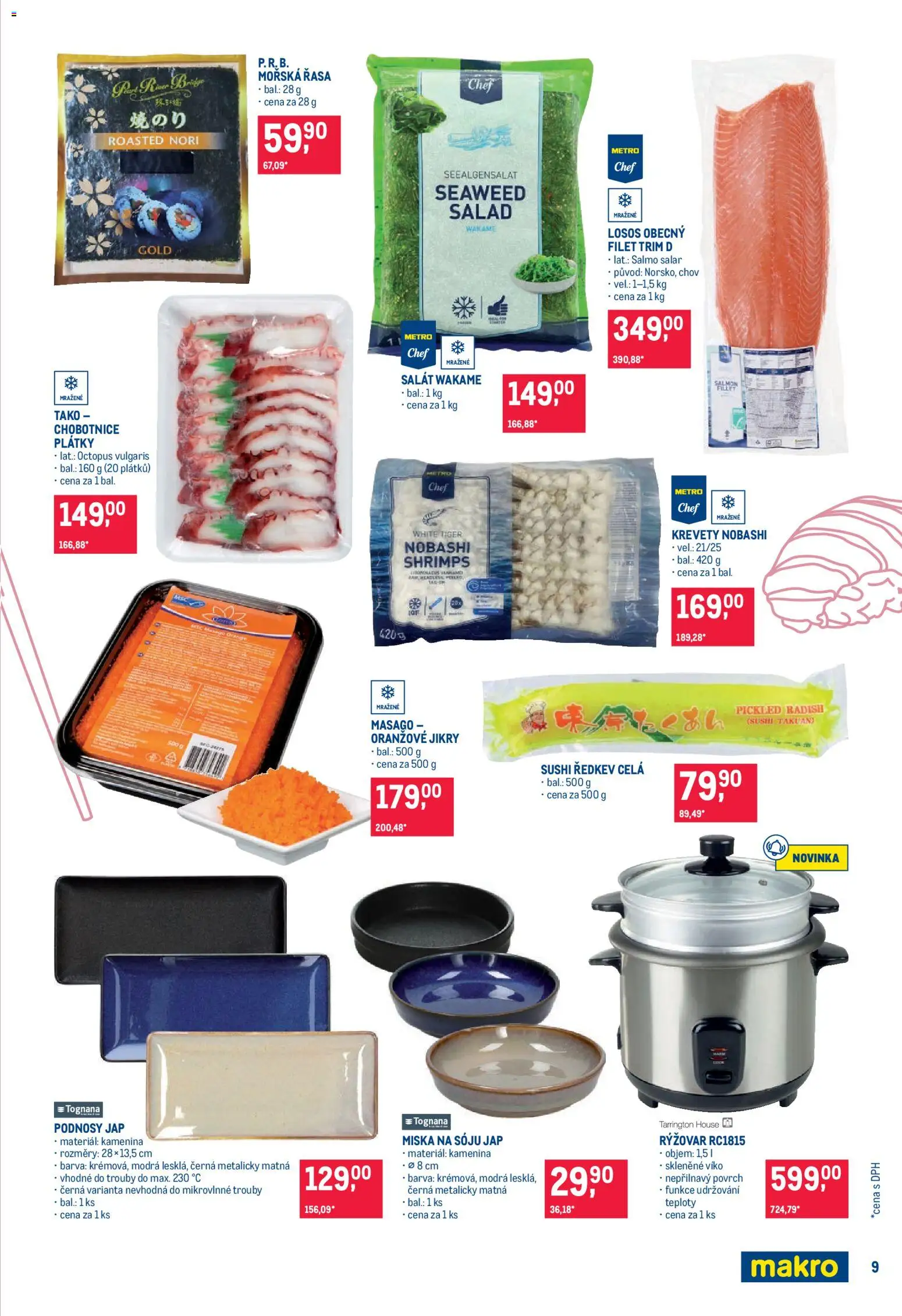 Makro leták - Pro milovníky jídla od 29.07.2026 | Strana: 9 | Produkty: Tiger, Chobotnice, Losos, Filet
