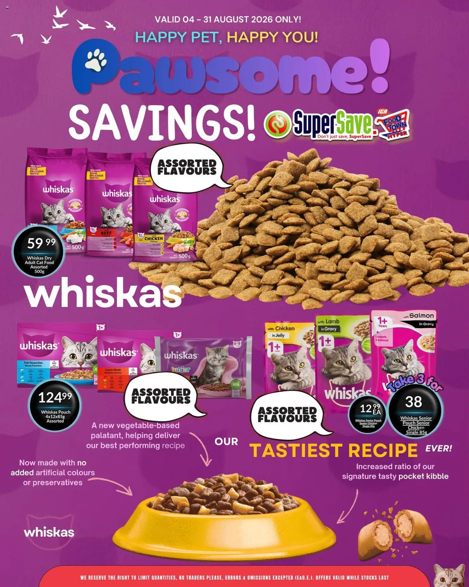 New Super Save catalogue – valid from 04/08/2026 | Page: 12 | Products: Chicken, Beef, Gravy, Cat food