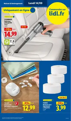 LIDL - Prévisualisation de TRONIC Rouleaux pour imprimante à étiquettes, TRONIC Rouleaux pour imprimante à étiquettes valide à partir de 10/09/2026 | Page: 39 | Produits: Imprimante, Aspirateur